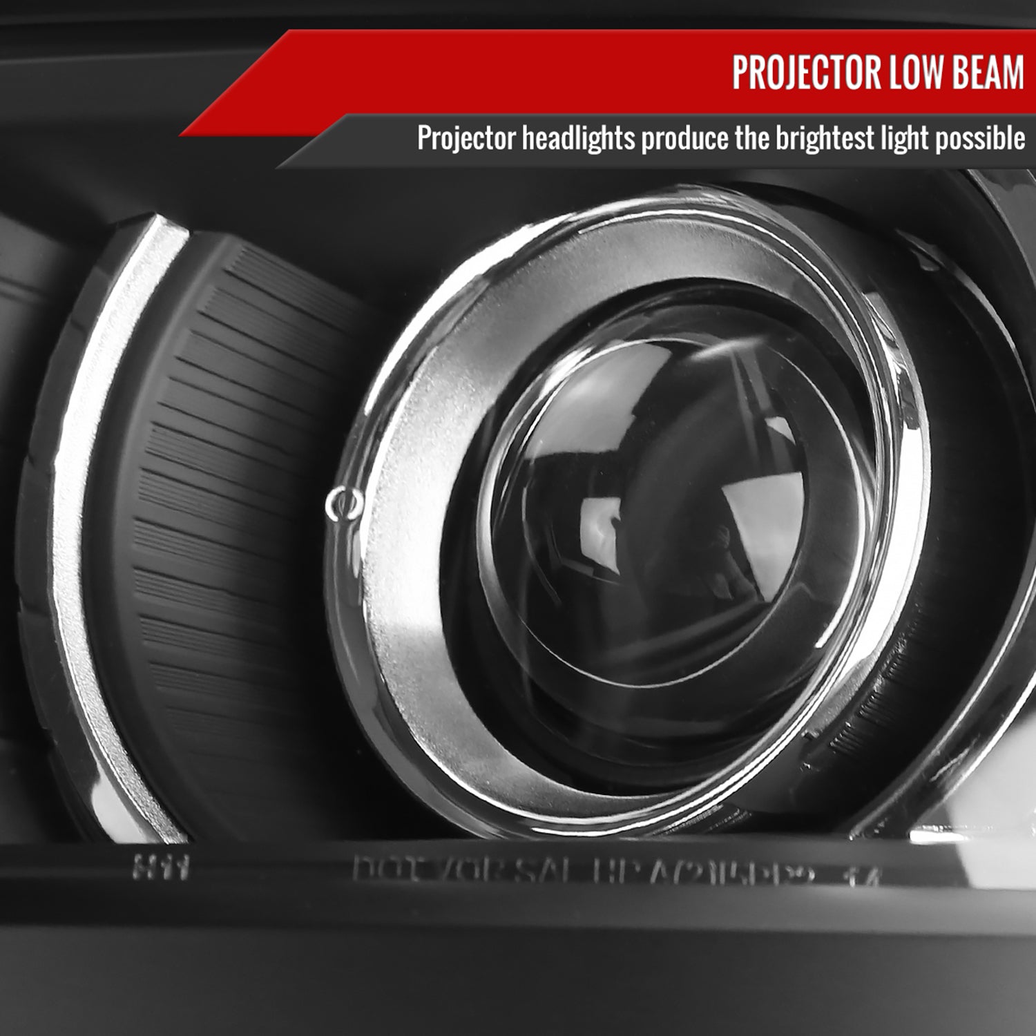 2014-2015 Chevy Silverado 1500 Projector Headlights Matte Black/Clear Lens