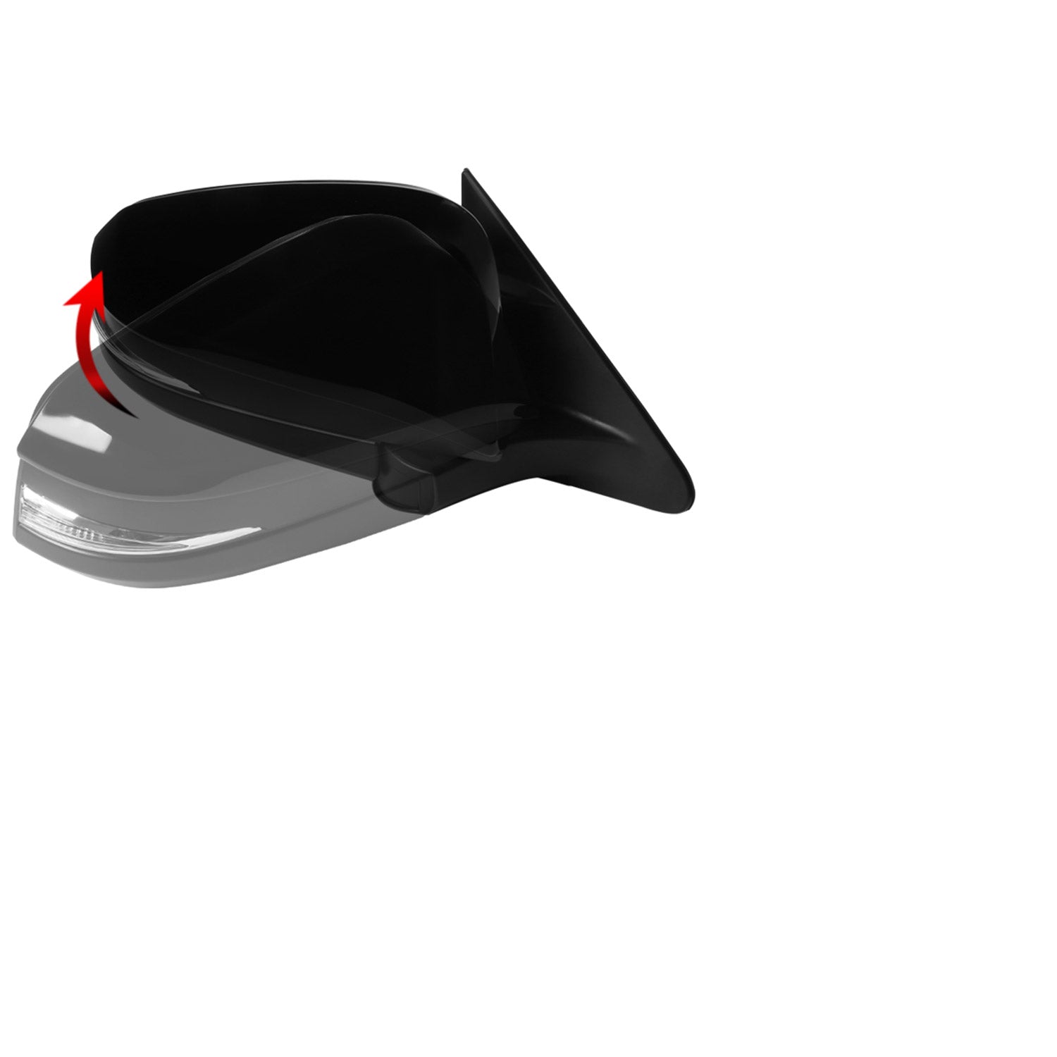 2014-2016 Toyota Highlander Glossy Black 5Pin Adjustable Side Mirror Passenger