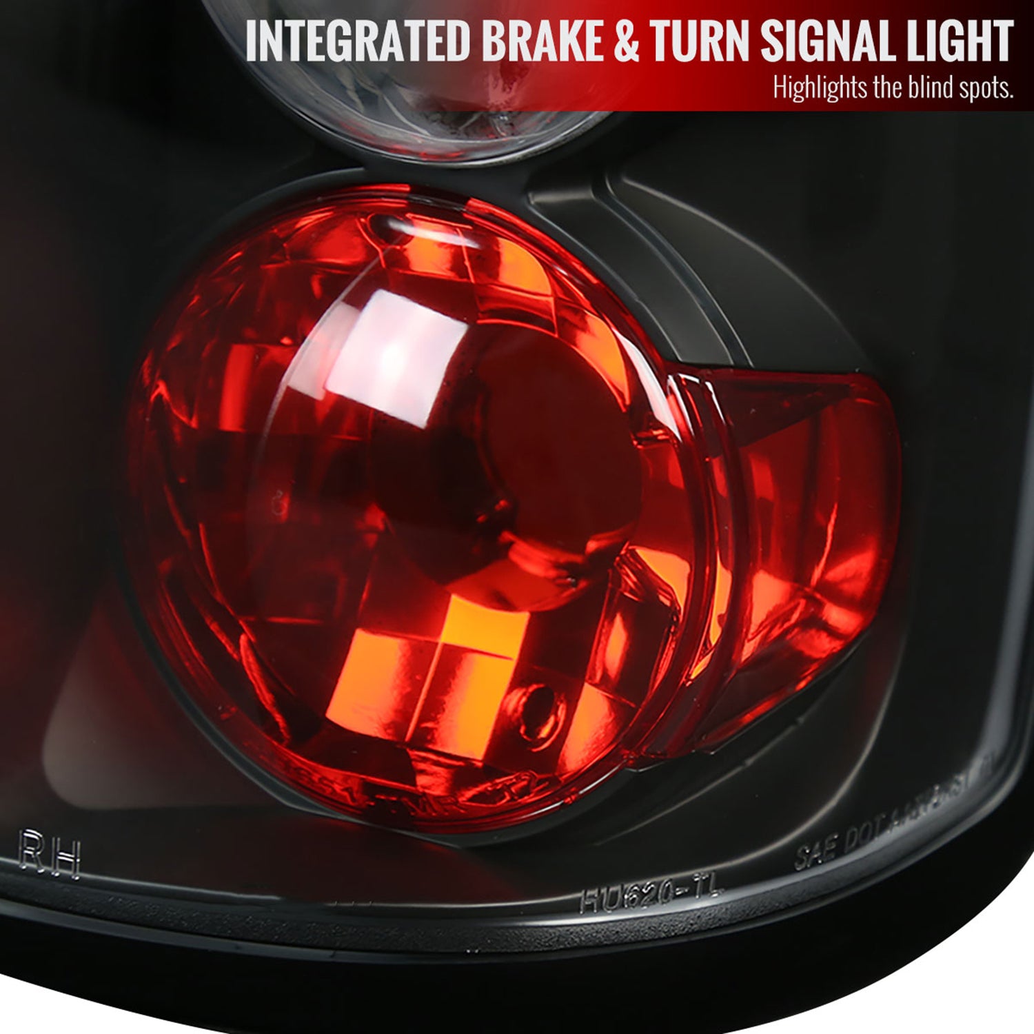 1997-2004 Dodge Dakota Tail Lights Matte Black Housing/Clear Lens