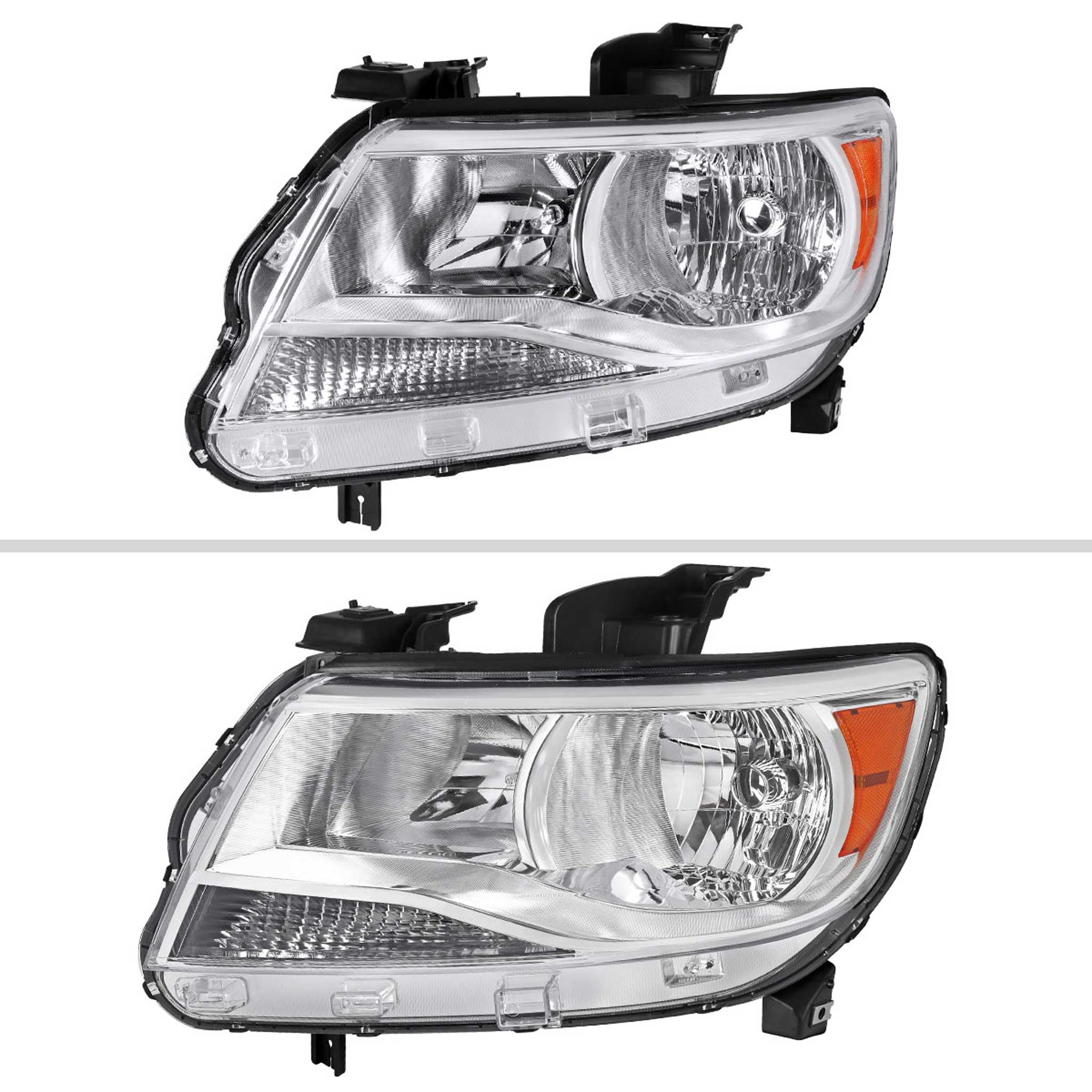 For Chevrolet Colorado 2015-2022 Factory Headlights Chrome Housing Clear Lens
