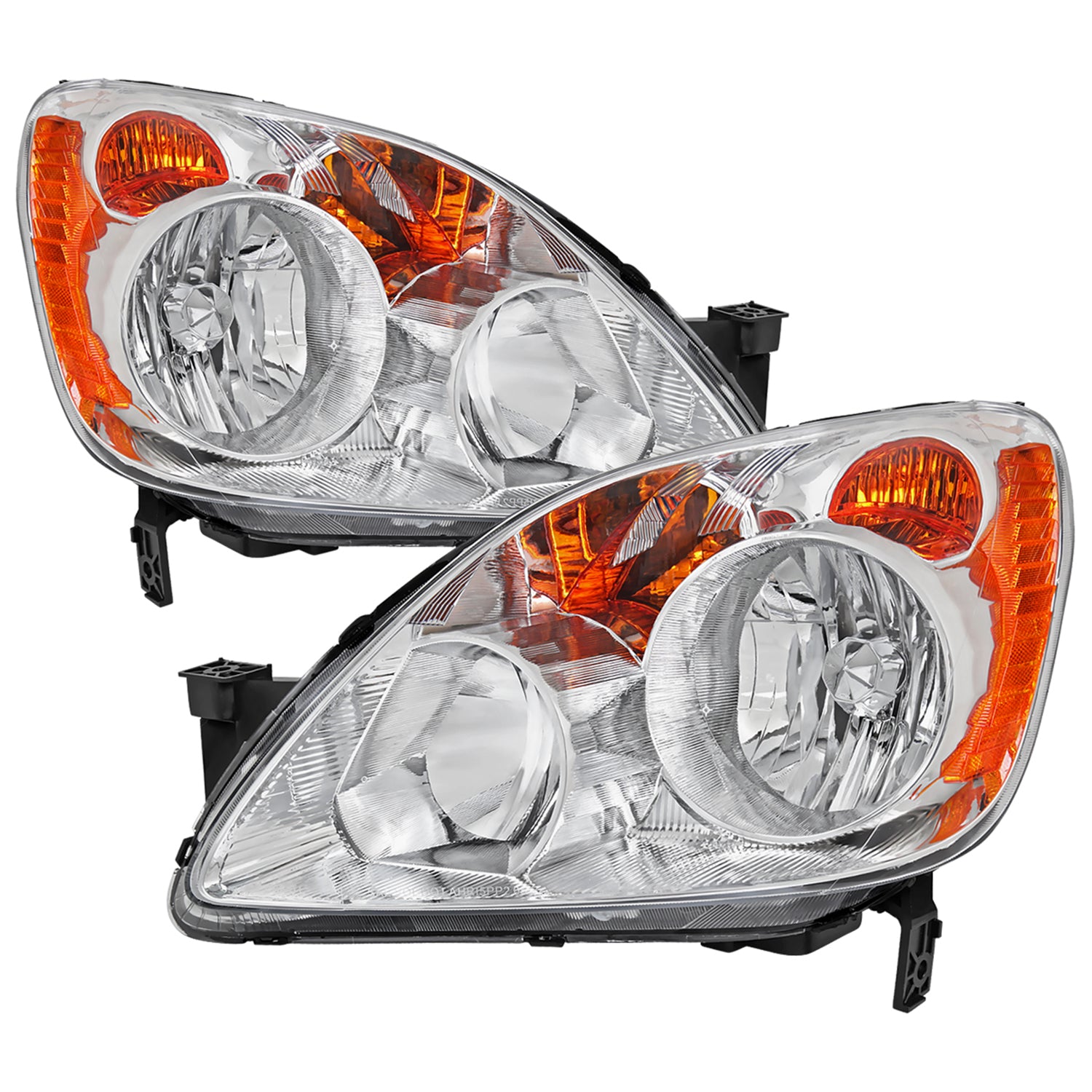 2005-2006 Honda CR-V Factory JP Headlights w/Amber Reflectors Chrome/Clear
