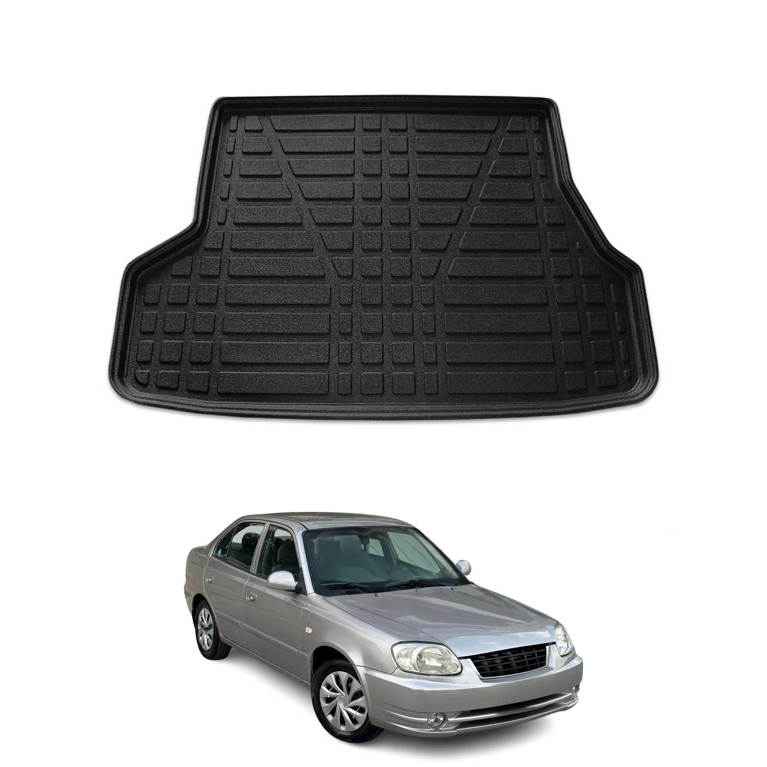 2001-2005 Hyundai Accent Sedan Cargo Liner Trunk Mat All Weather Black