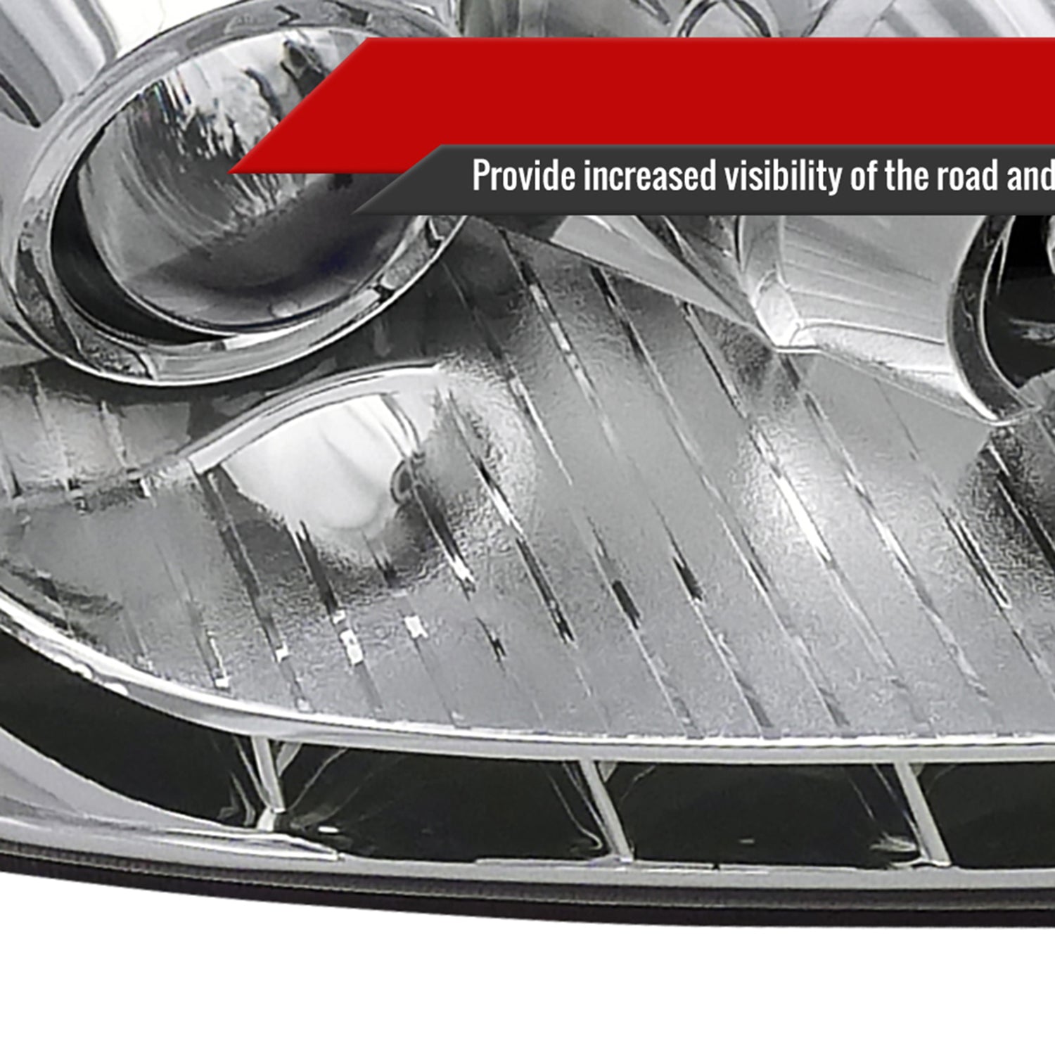 2004-2005 Honda Civic Projector Headlights w/ LED Light Strip Chrome/Clear