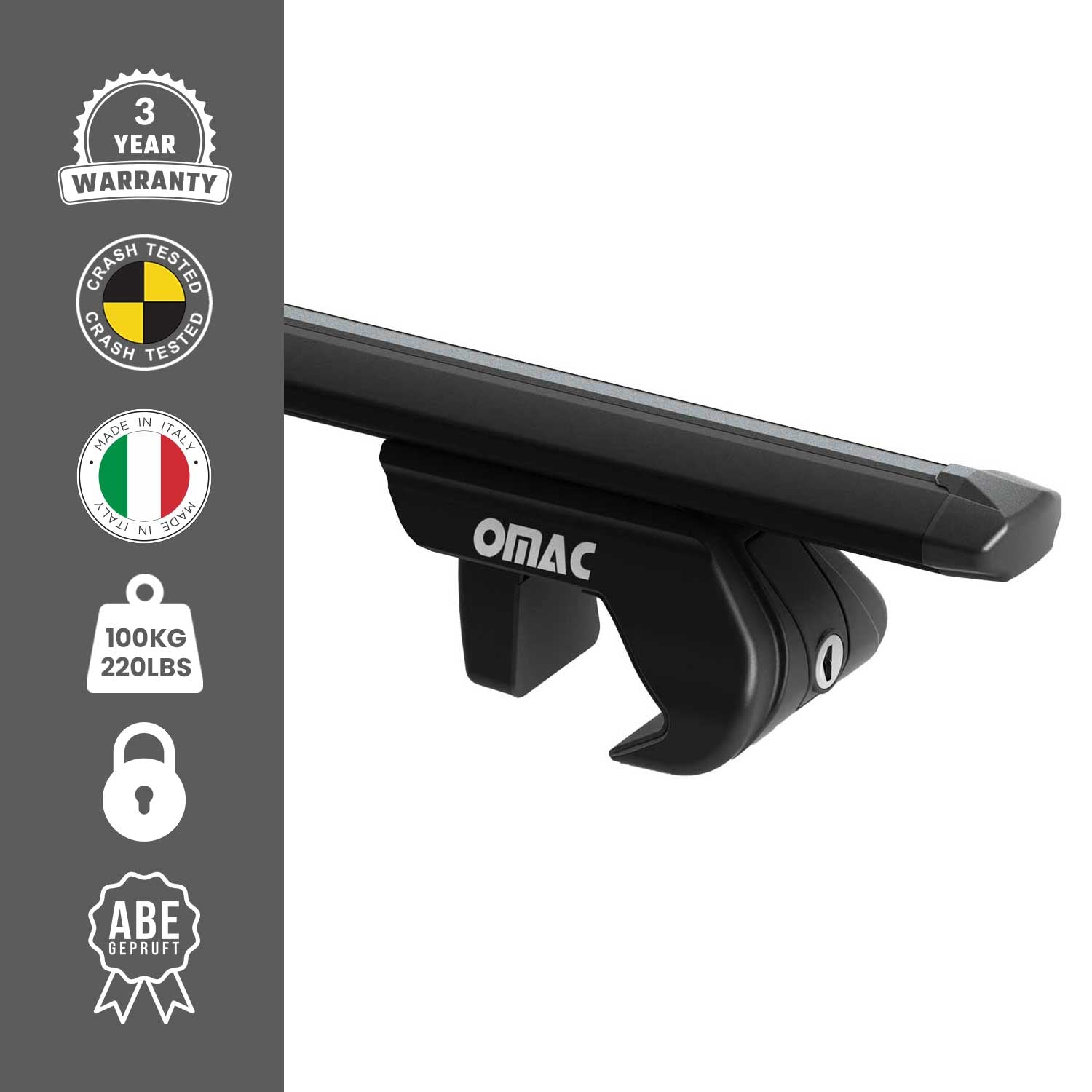 Roof Rack Cross Bars Carrier for Volkswagen Tiguan II 2018-2024 Alu Black 2Pcs