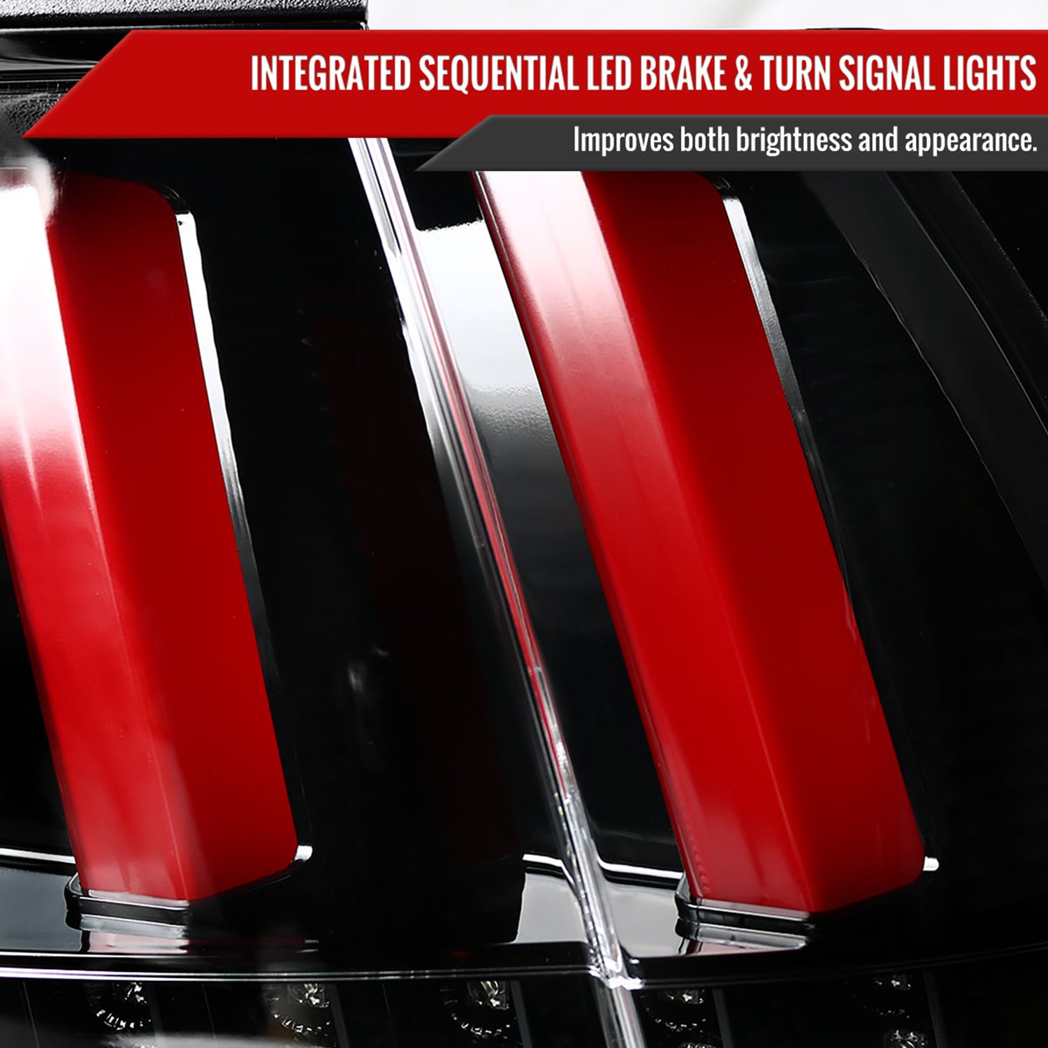 1999-2004 Ford Mustang Sequential LED Tail Lights Jet Black/Clear Lens