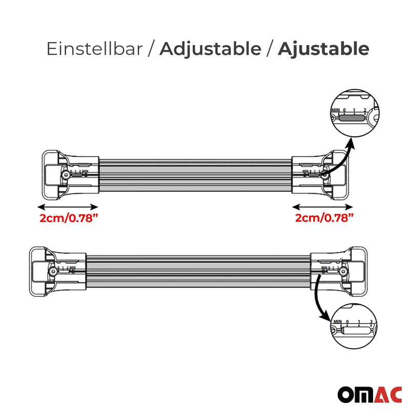 2016-2024 Mercedes Metris Roof Rack Cross Bars Silver