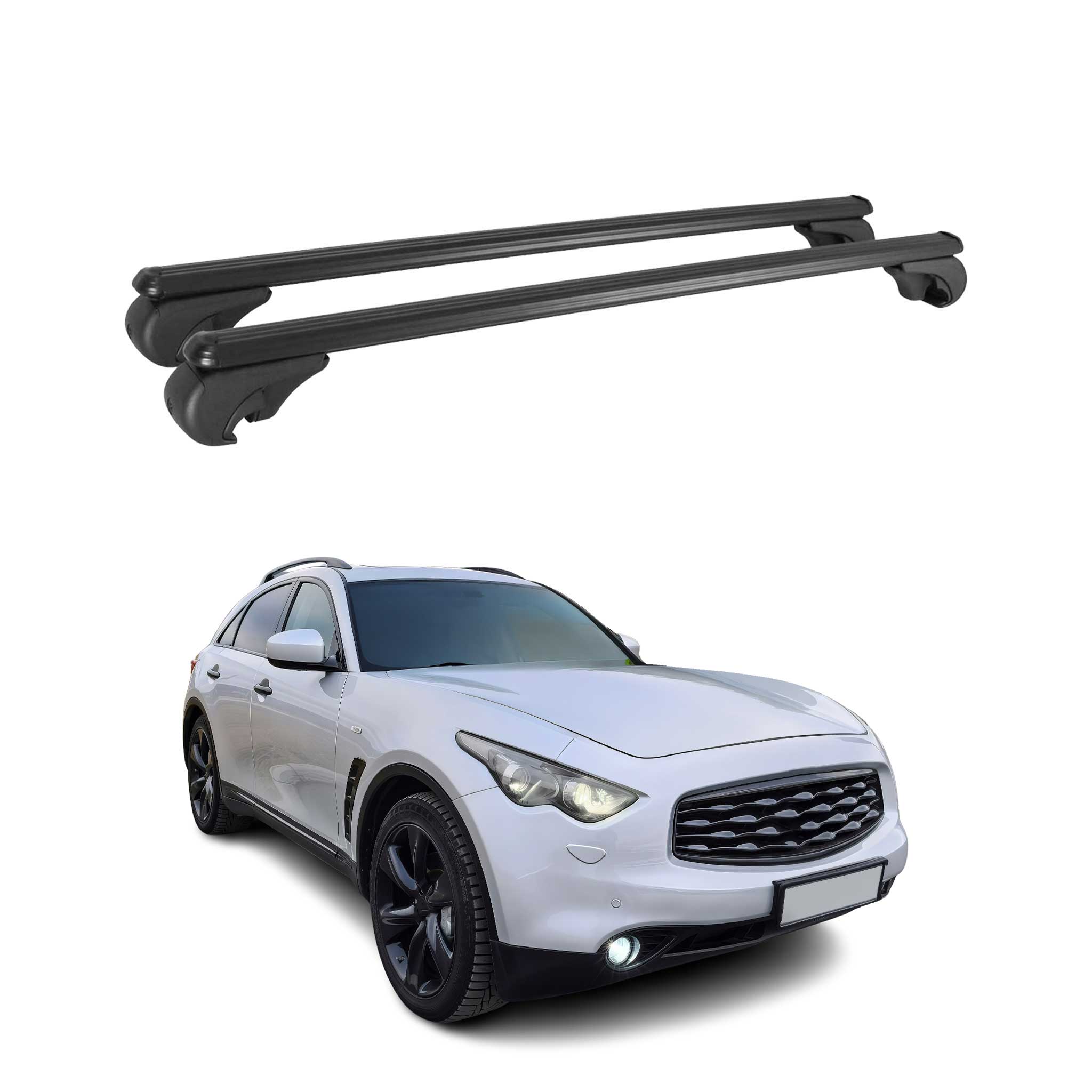 2009-2013 Infiniti FX50 Roof Rack Cross Bars Black