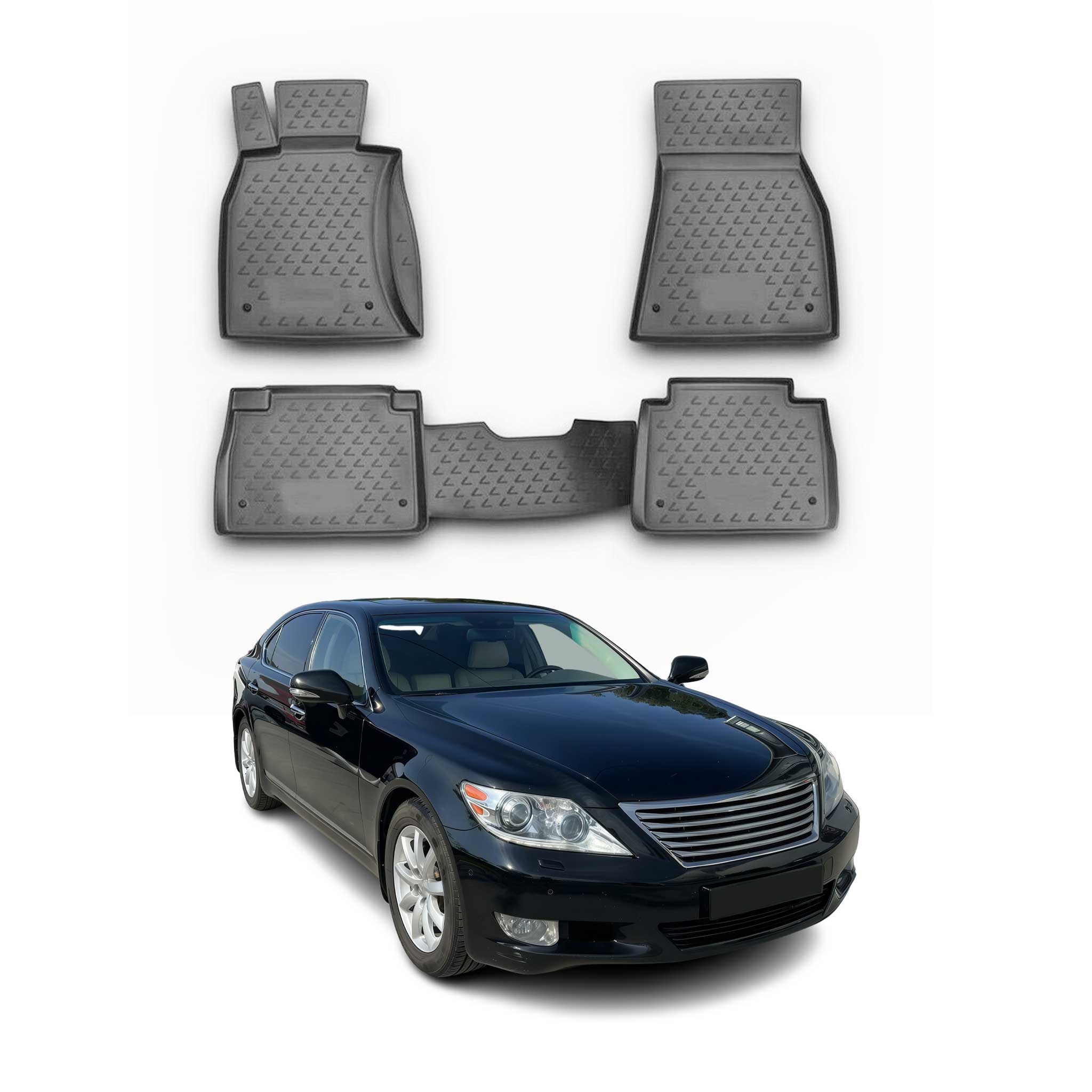 2007-2012 Lexus LS600h Floor Mats Liners Full Set All Weather Black