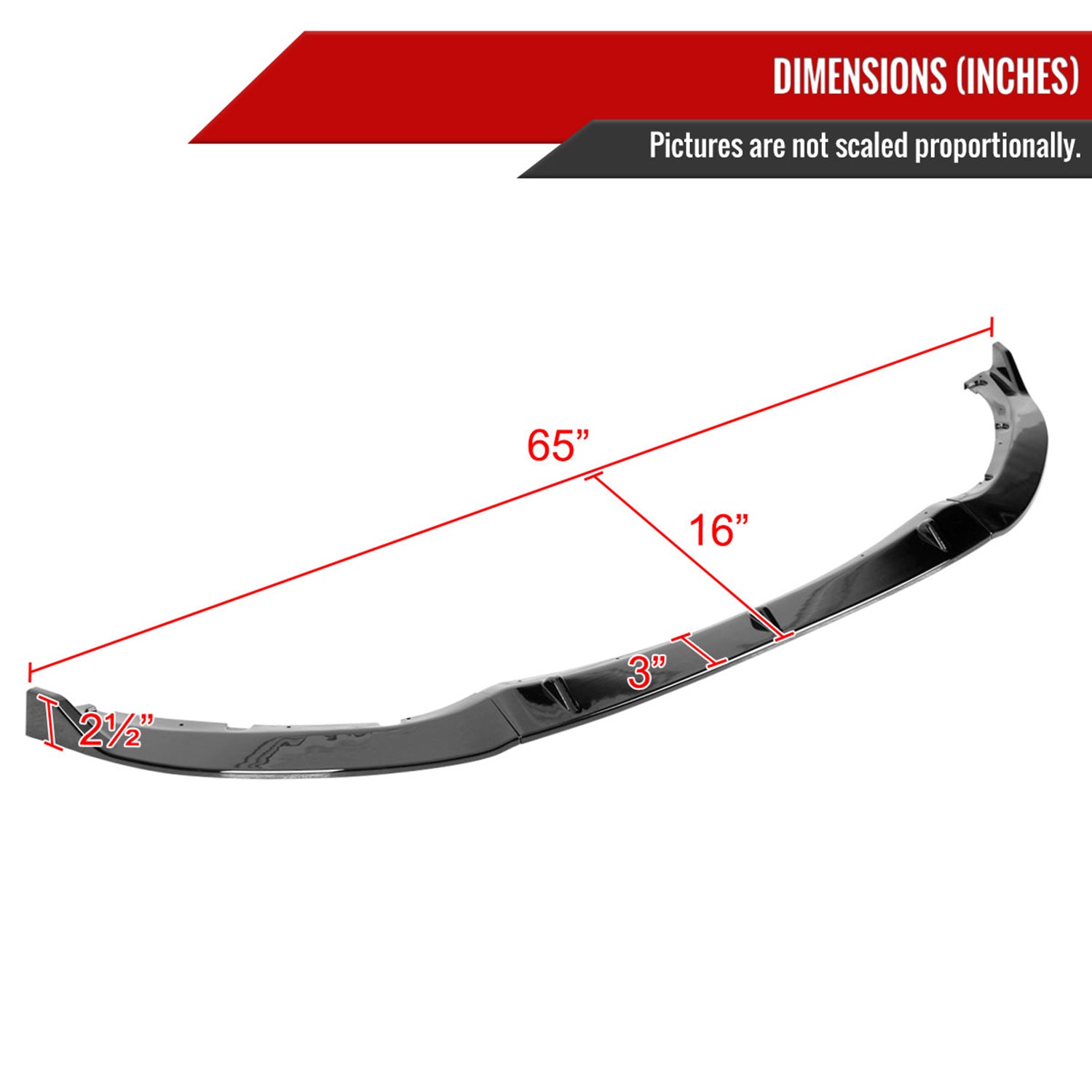 2016-2021 Mazda Miata MX-5 Glossy Black 3PC Front Bumper Lip Splitter Kit