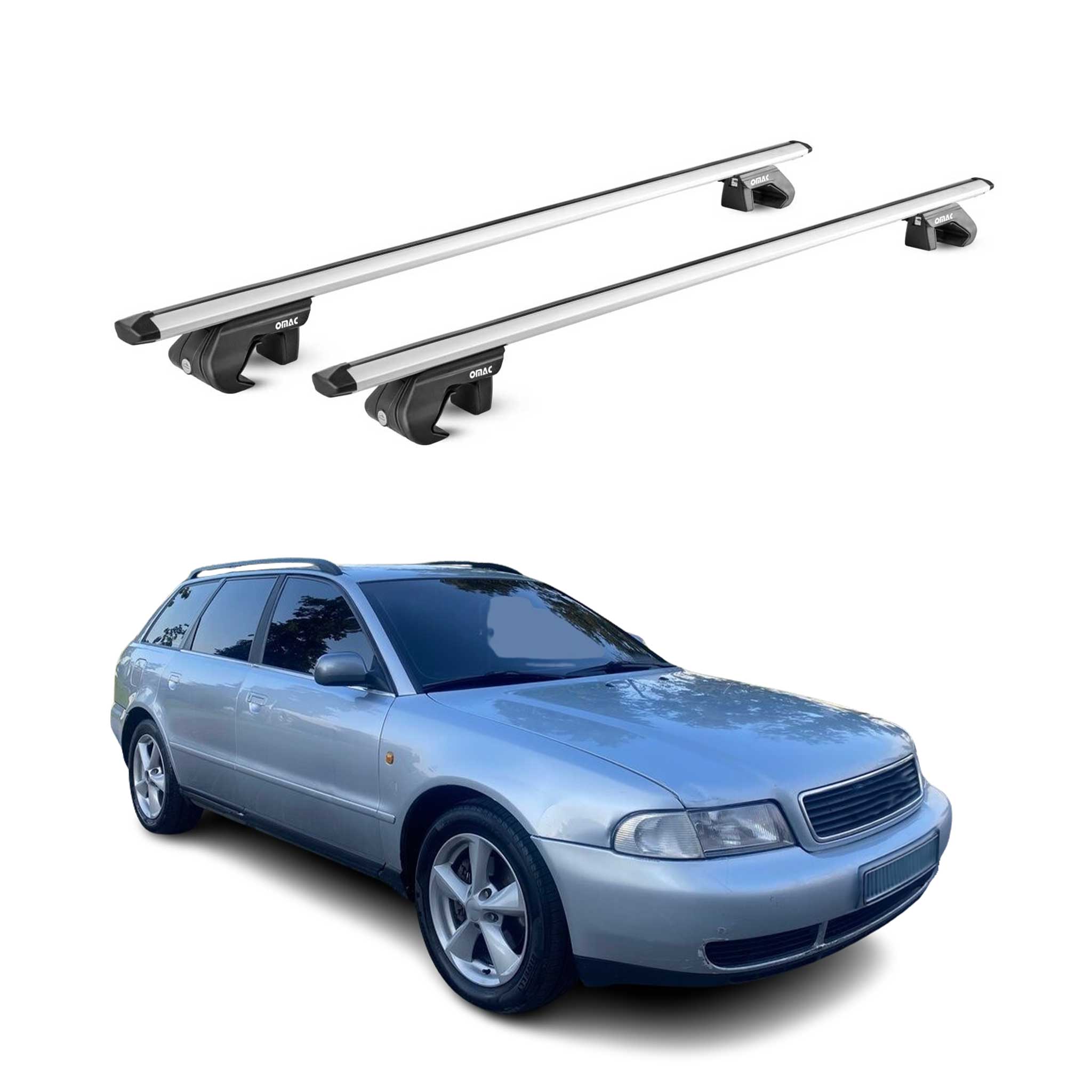 1998-2005 Audi A4 Wagon Roof Rack Cross Bars Silver