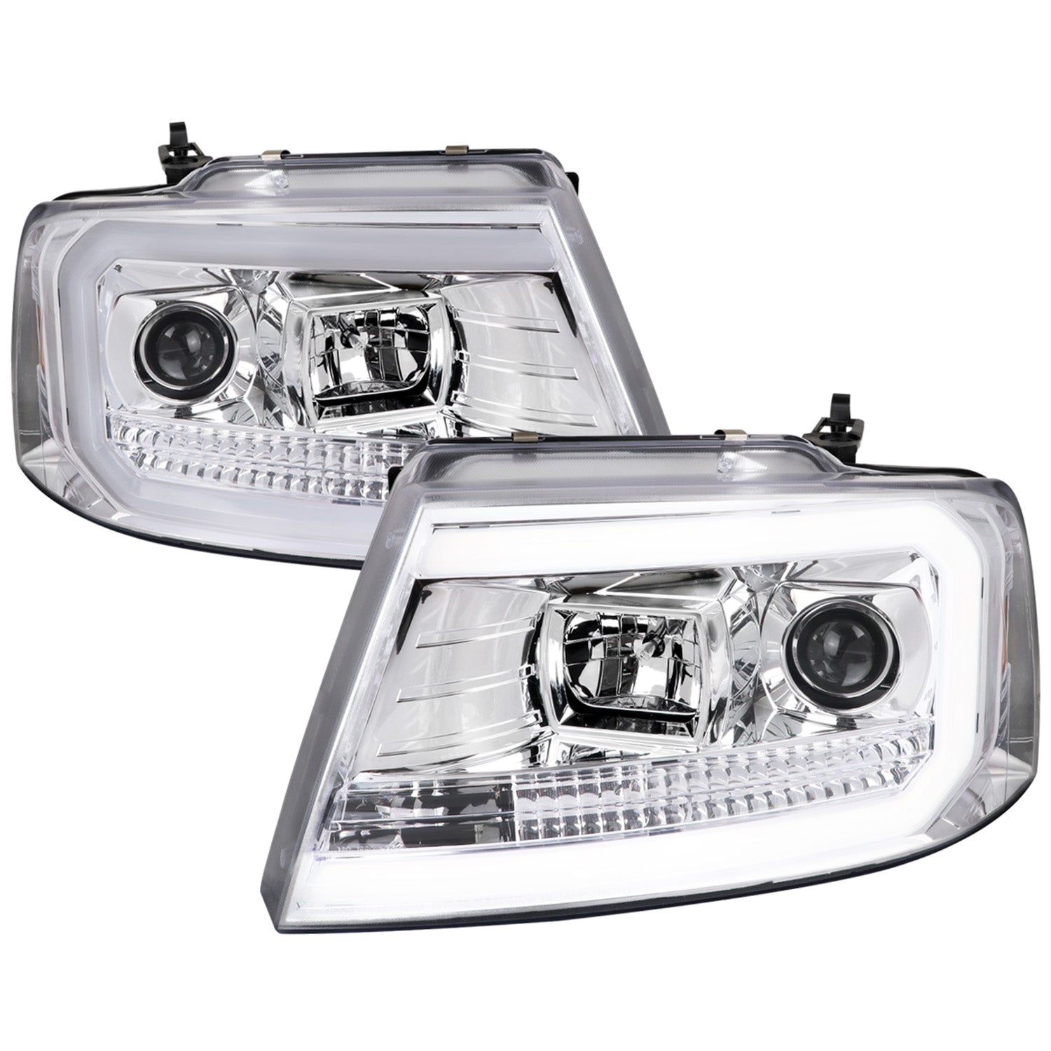 2004-2008 Ford F-150/ 06-2008 Lincoln Mark LT LED C-Bar Headlights Chrome