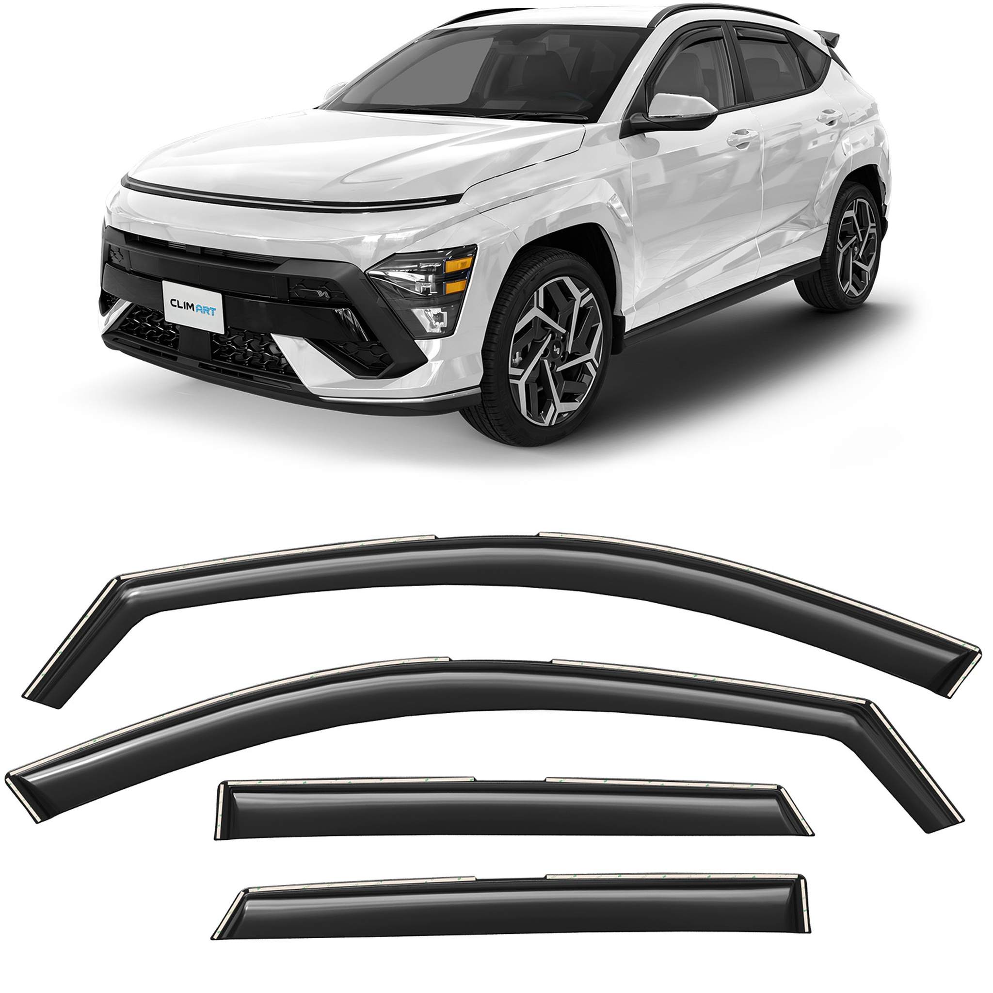 Clim Art Wind Deflectors for Hyundai Kona 2024-2026 In-channel Dark Smoke 4Pcs
