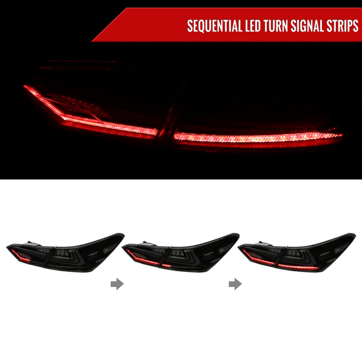 2018-2022 Toyota Camry LED Tail Lights Signal Lamps Matt Black/Smoke