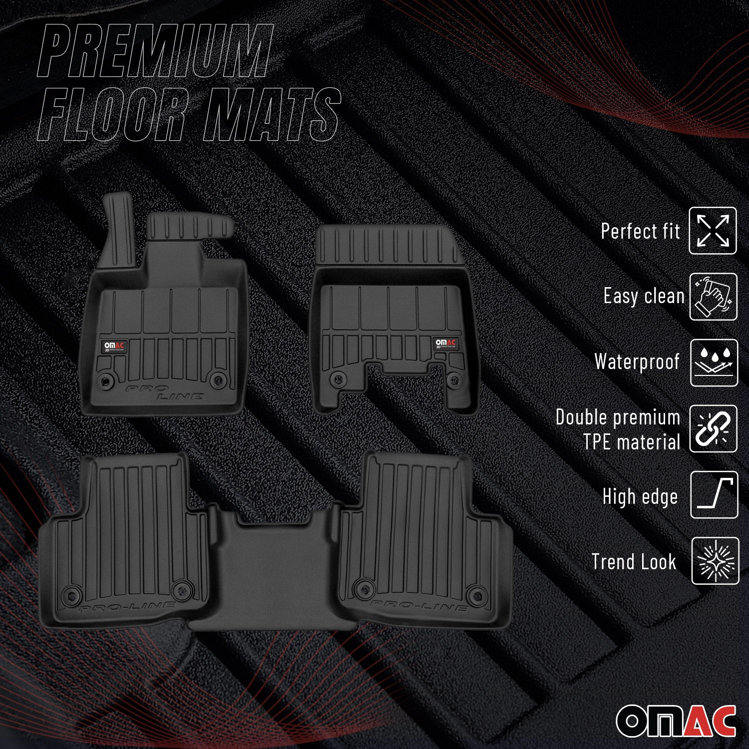 2019-2025 Jaguar I-Pace Premium Floor Mats Liners Full Set All Weather Heavy Duty