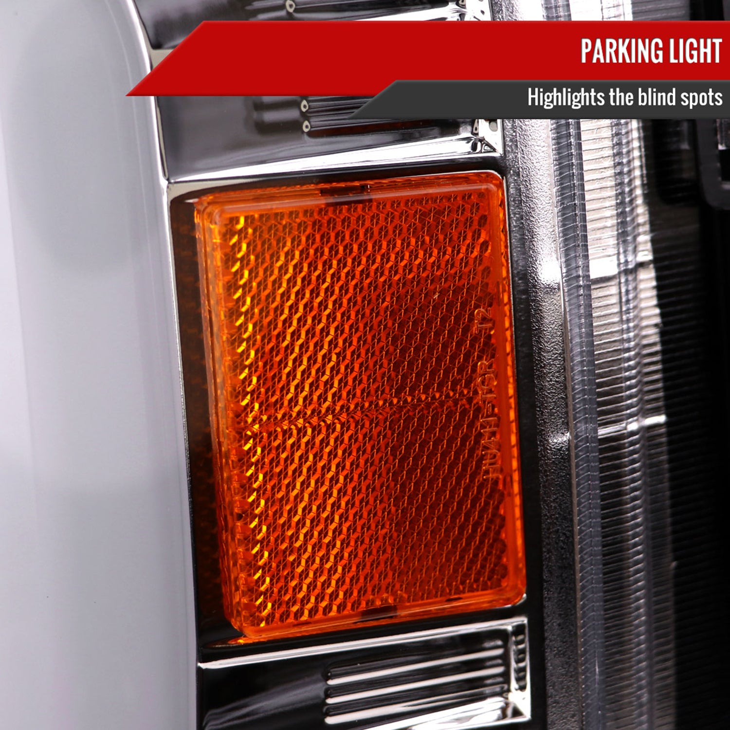 2008-2010 Ford F-250/350/450/550 LED Signal Bar Projector Headlights Chrome