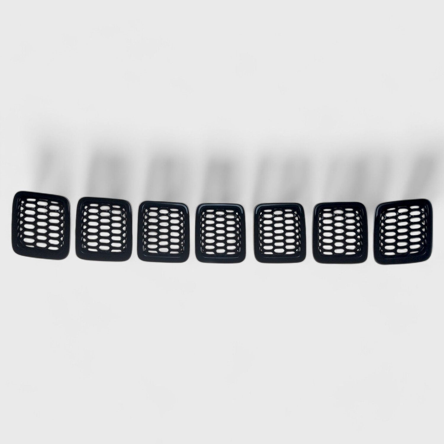 2017-2021 Jeep Compass Grille Overlay Gloss Black 7Pcs ABS Plastic