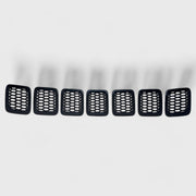 2017-2021 Jeep Compass Grille Overlay Gloss Black 7Pcs ABS Plastic