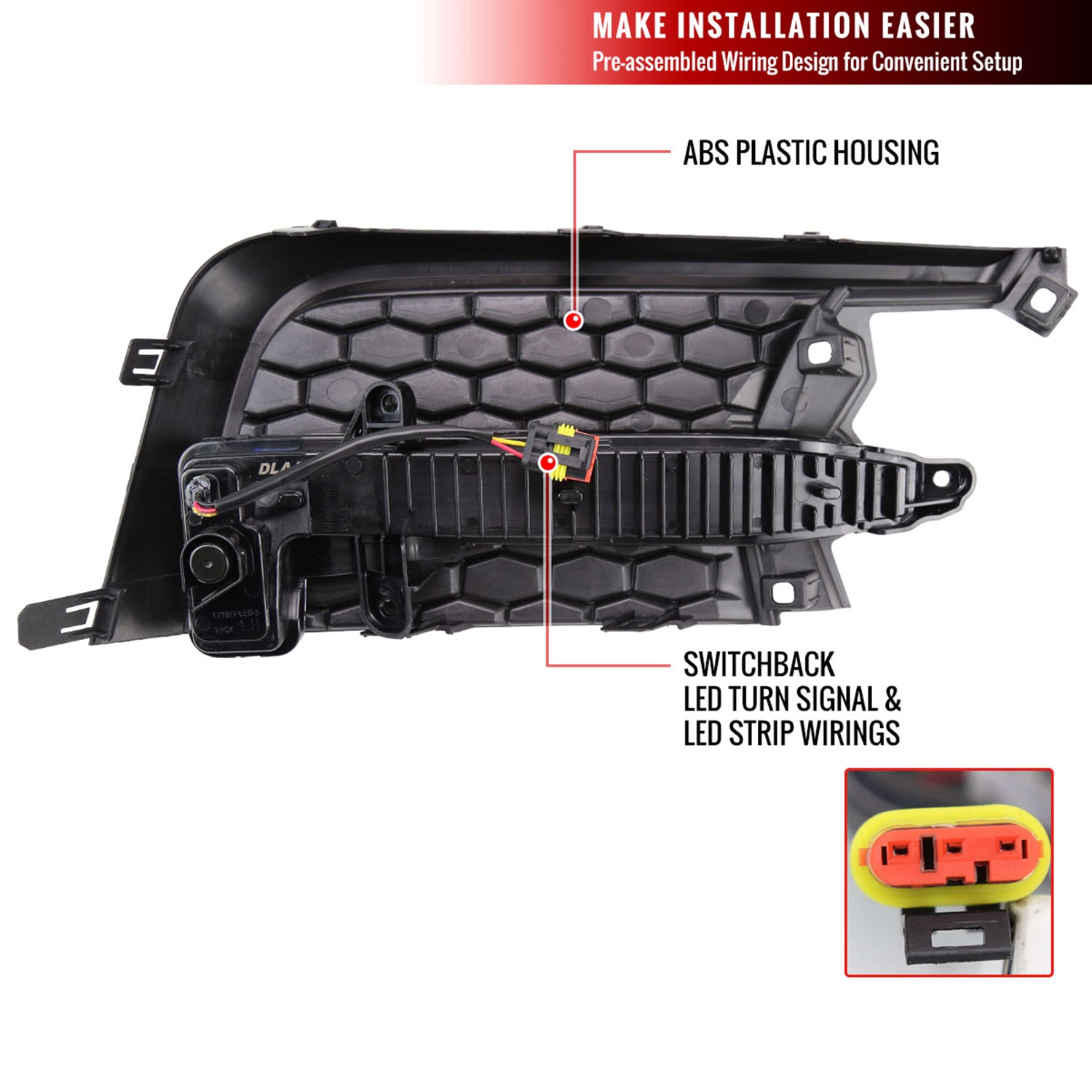 2020-2022 Toyota Corolla Sedan Switchback LED Signal Fog Light Glossy Black