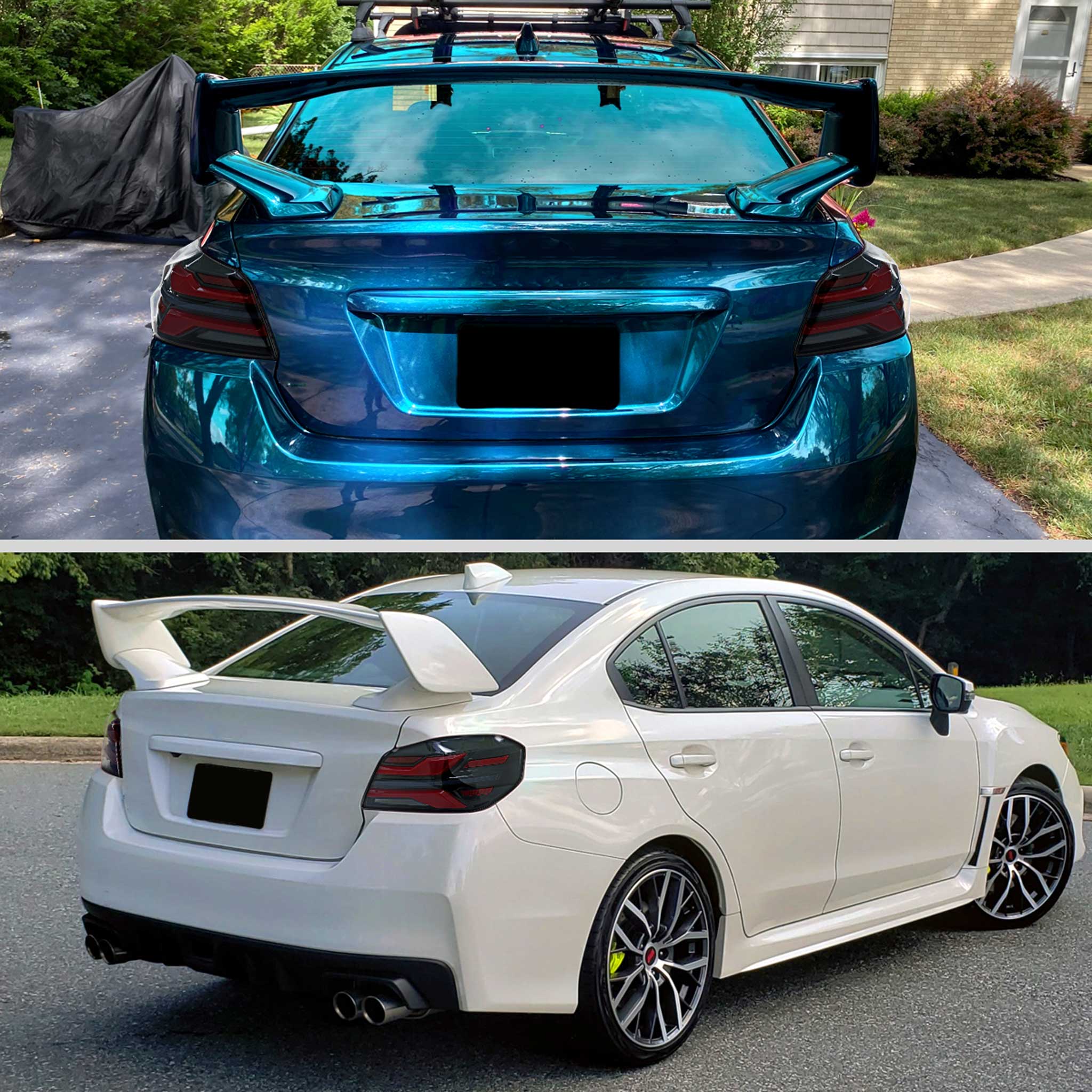 For Subaru WRX STi 015-2021 LED Tail Light Sequential Glossy Black Clear Brake Reverse Marker Strip