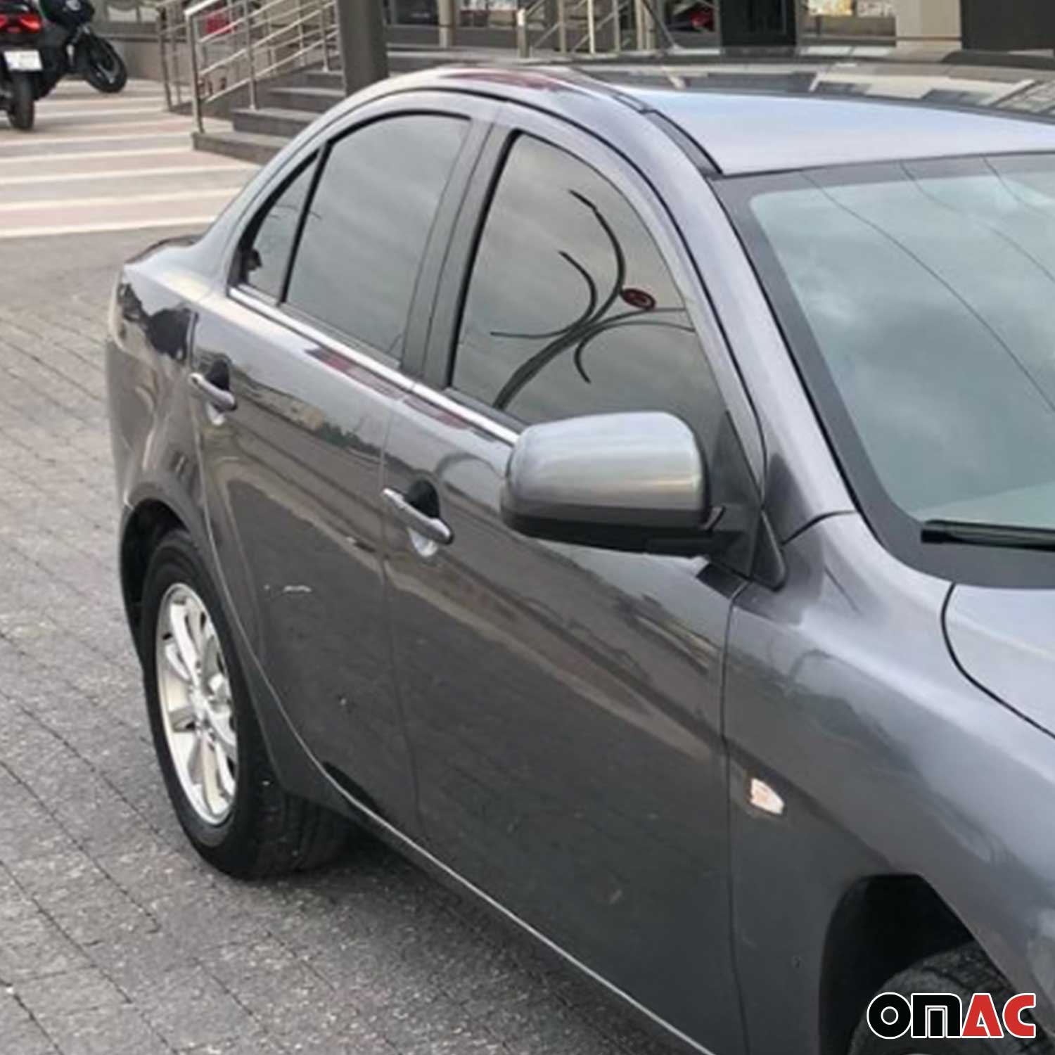 2008-2017 Mitsubishi Lancer Window Molding Trim Streamer Silver 4Pcs Stainless Steel