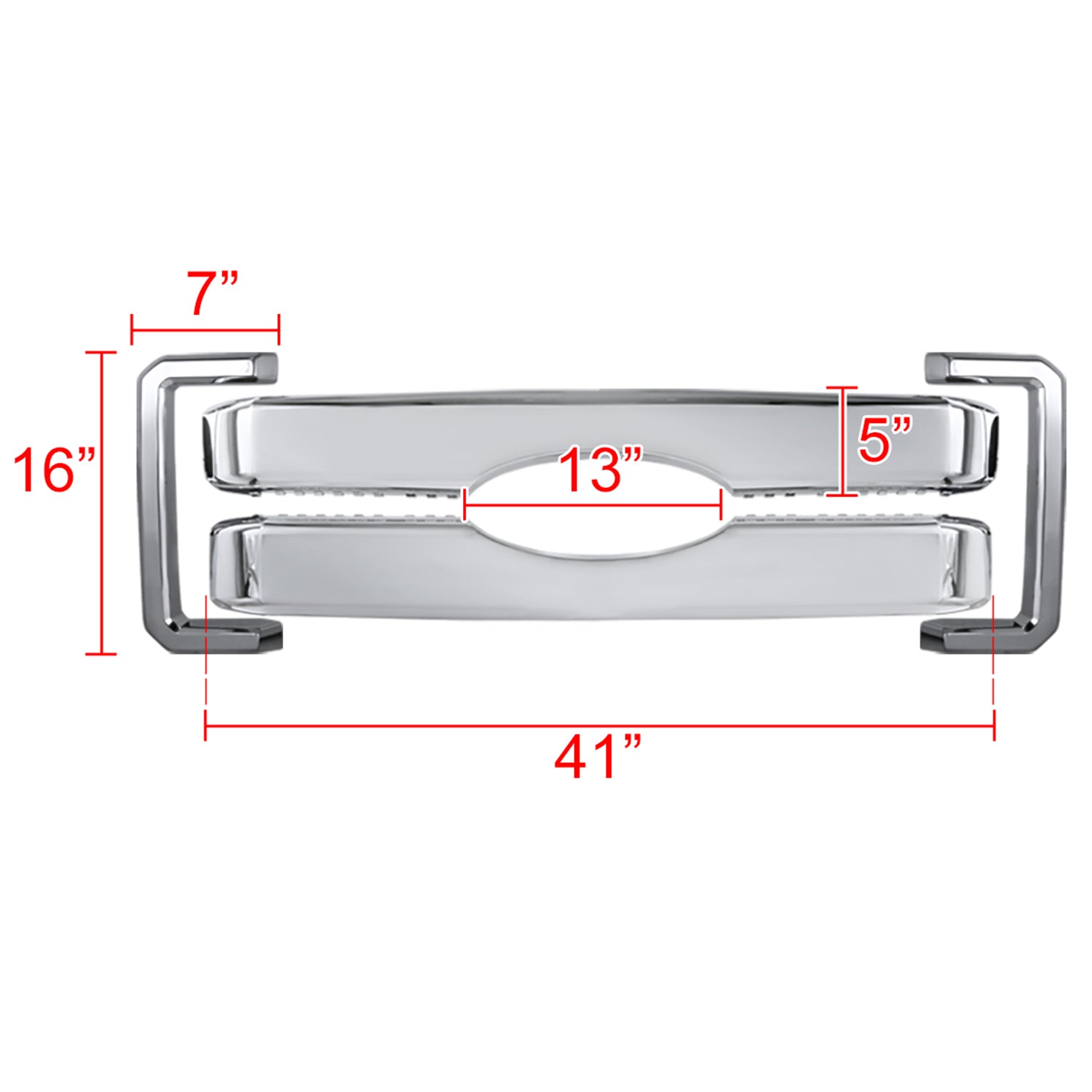2011-2016 Ford F-250/F-350/F-450/F-550 SuperDuty Chrome ABS Grille Overlay