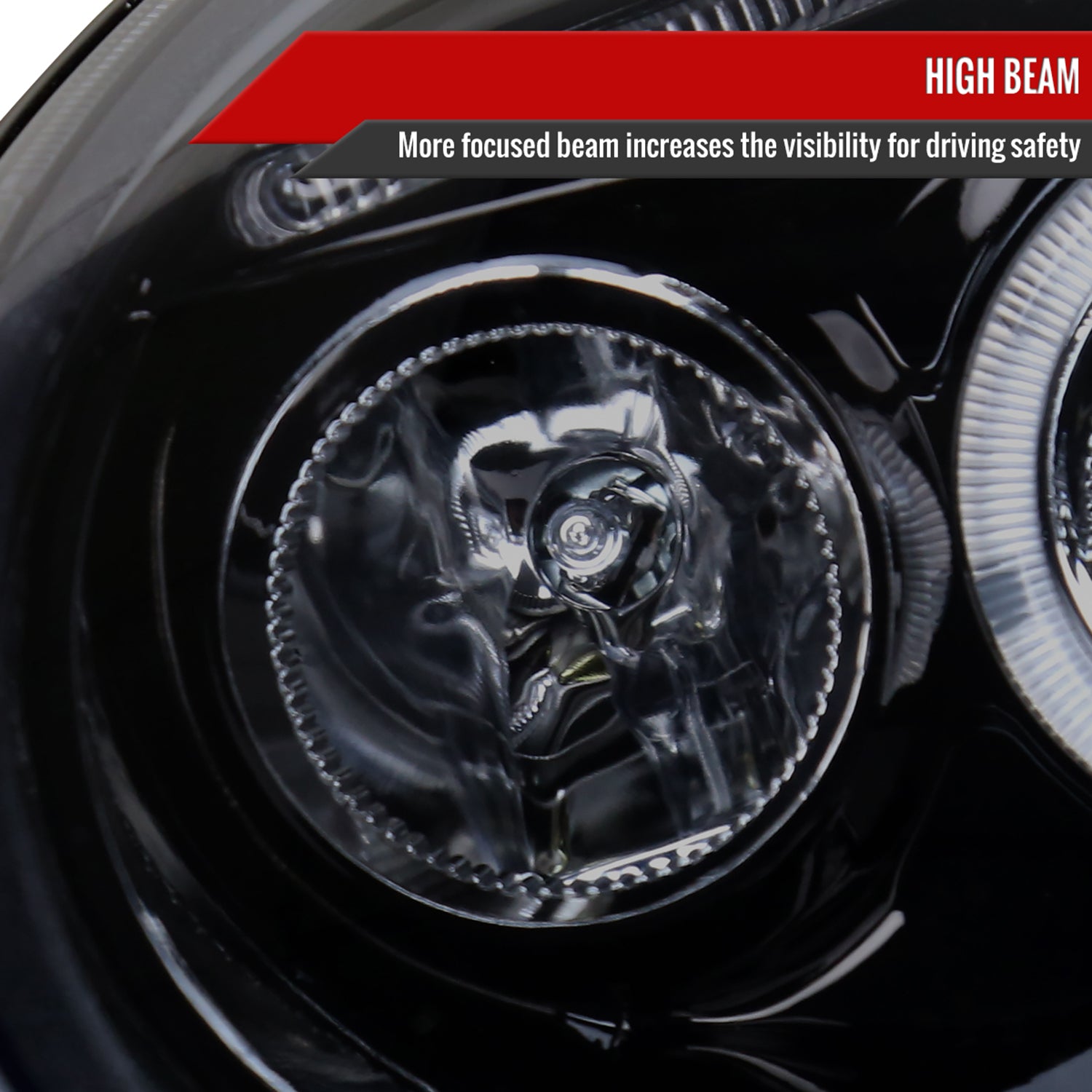 1998-2005 VW Beetle Halo Projector Headlights Glossy Black/Smoke Lens