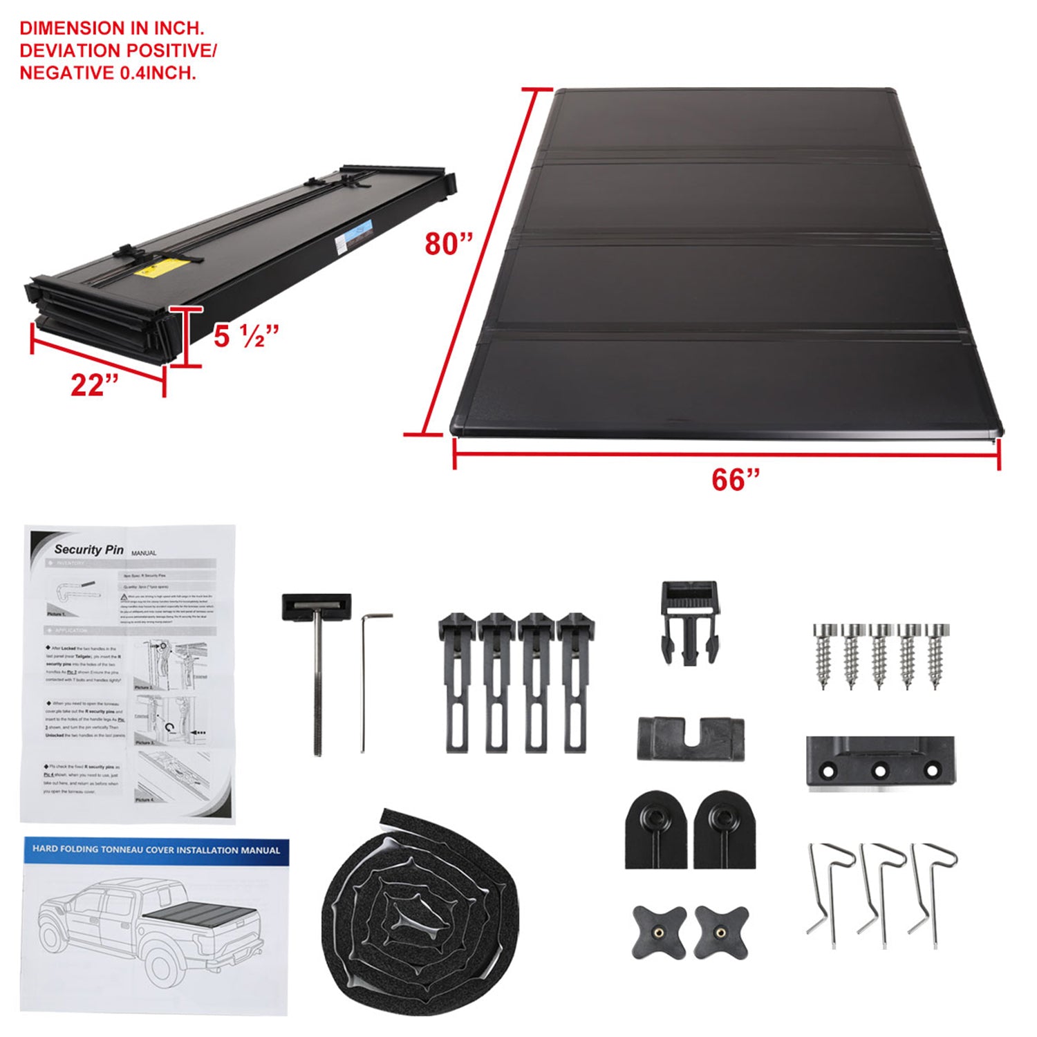1997-2004 Ford F-150 Styleside 6.5' Standard Bed Hard Quad-Fold Tonneau Cover