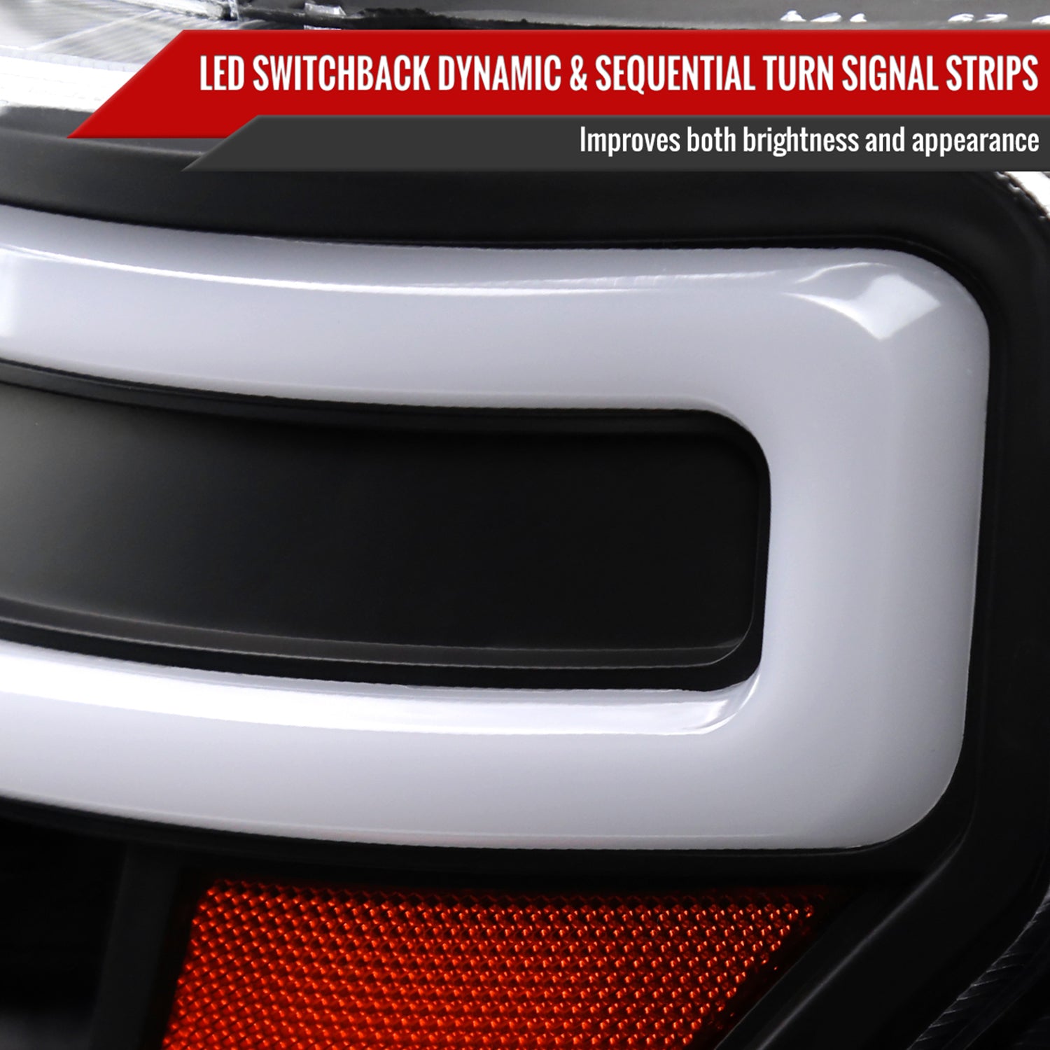 2009-2014 Ford F-150 Sequential LED Turn Signal Projector Headlights Black