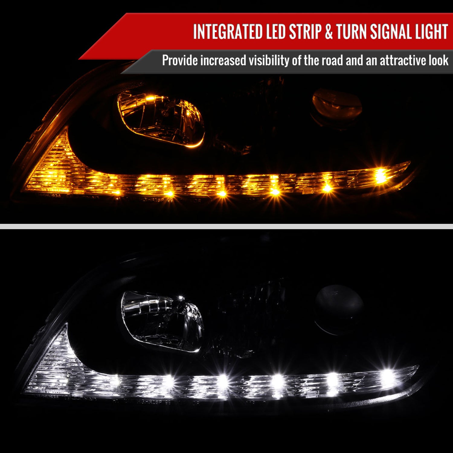 2001-2005 Lexus IS300 Projector Headlights LED Light & LED Signal Lights Black