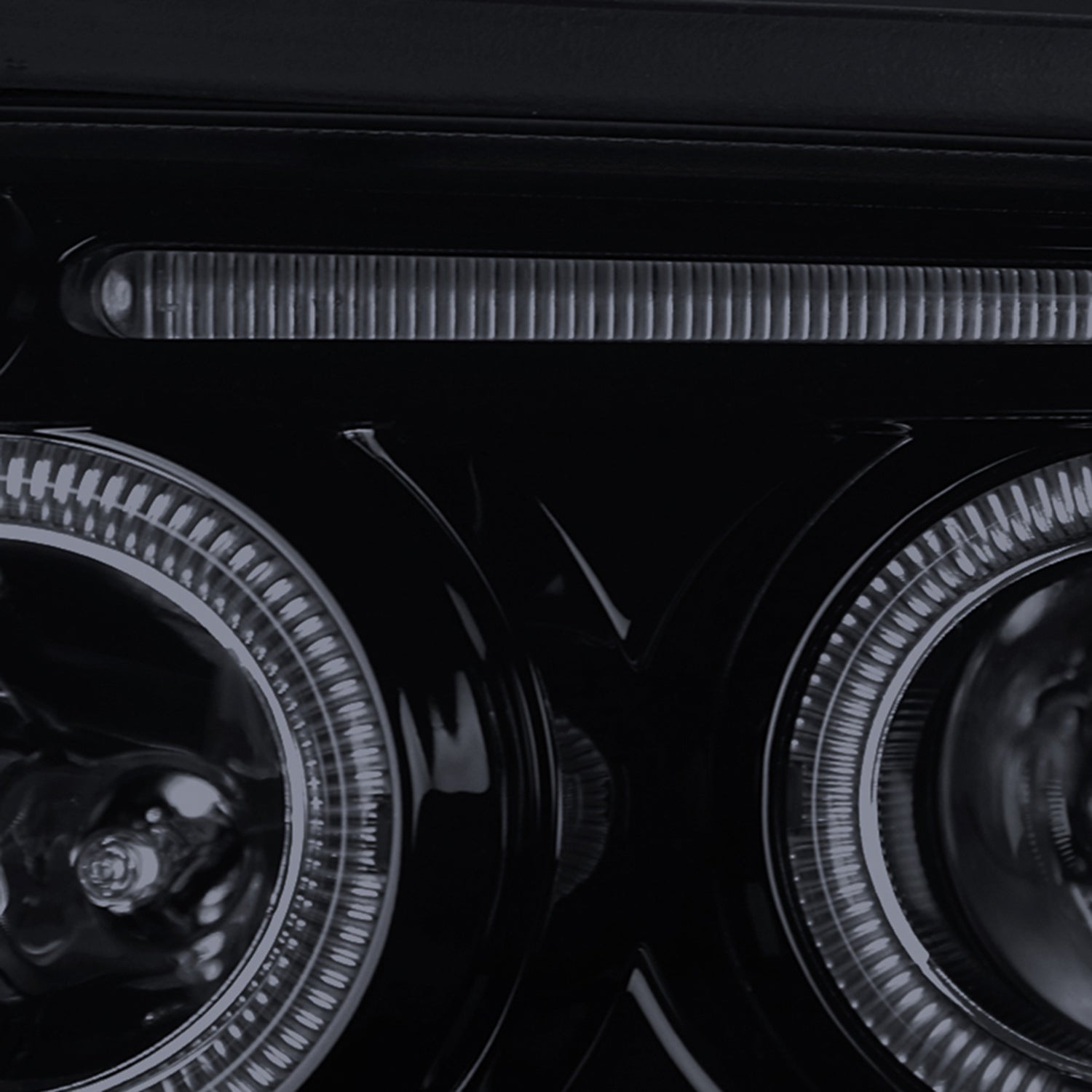 1996-1999 Audi A4 Dual Halo Projector Headlights Glossy Black/Smoke Lens