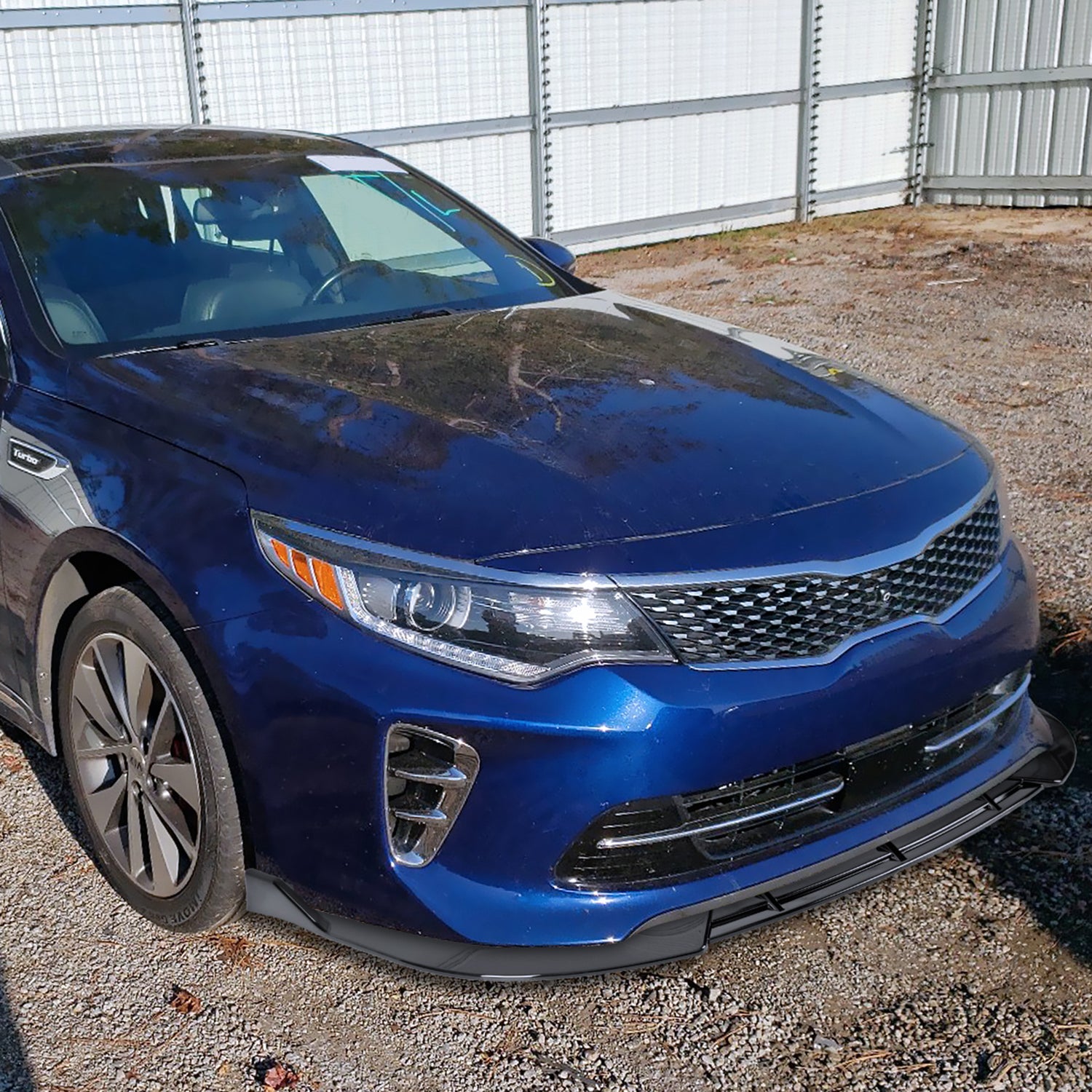 2016-2018 Kia Optima SXL Glossy Black 3Pcs Front Bumper Lip Splitter Kit