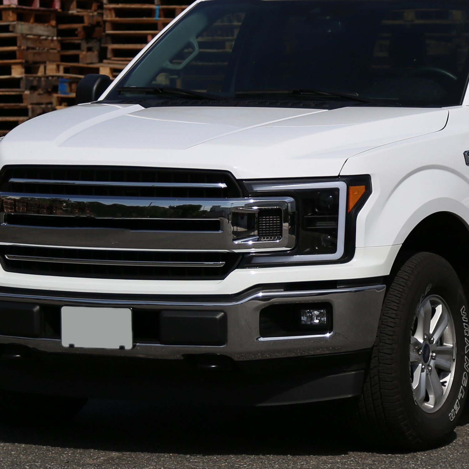 2018-2020 Ford F-150 LED CBar Projector Headlights Signal Lights Black / Clear