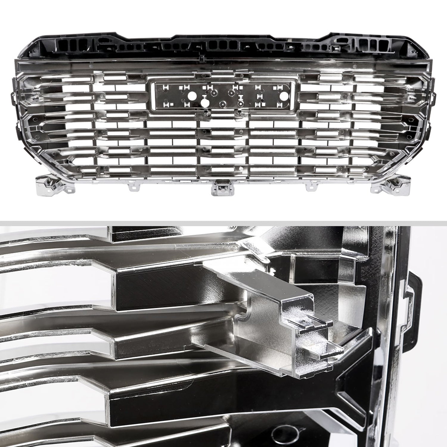 2022-2024 GMC Sierra 1500 Chrome Denali Style Front Upper Mesh Hood Grille