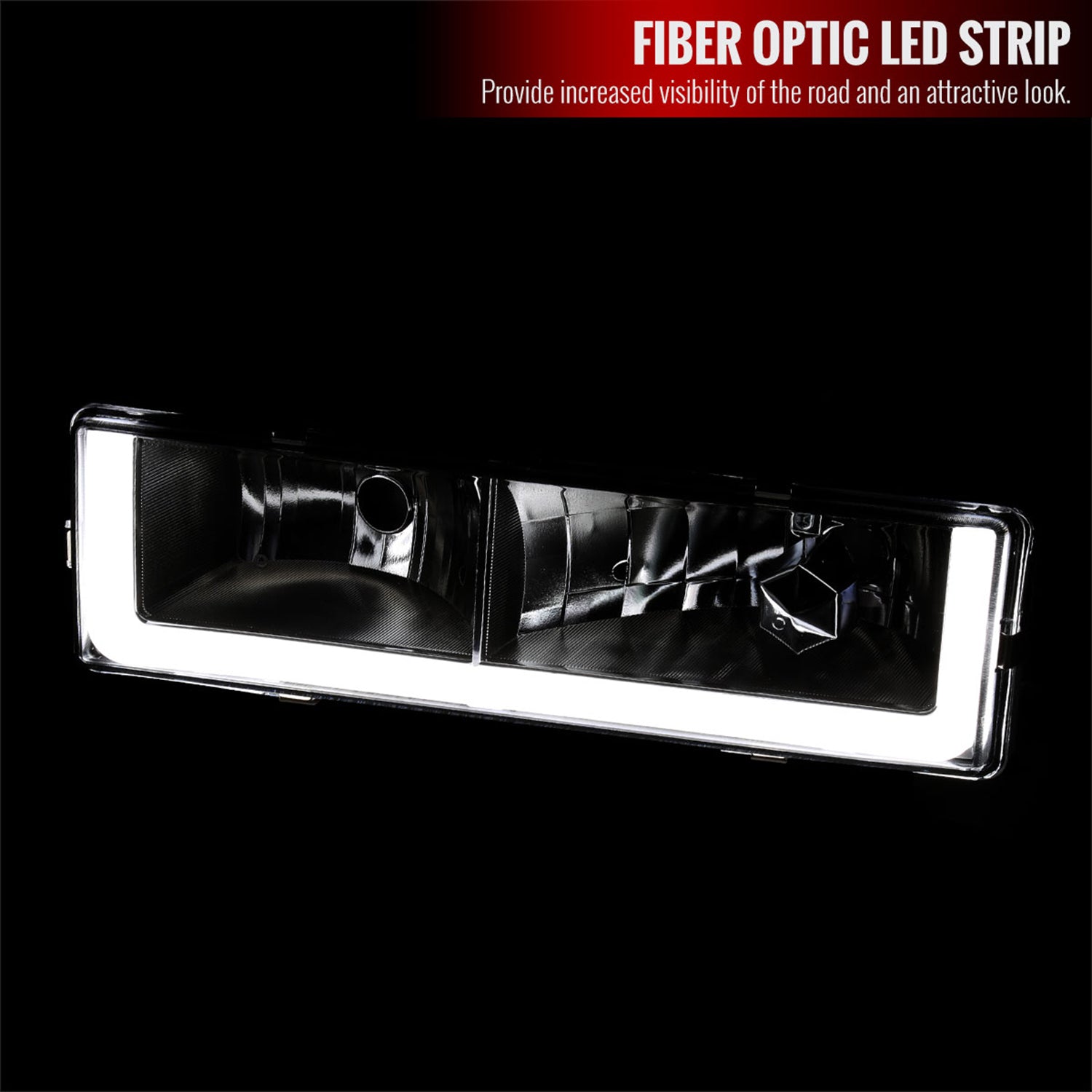 1988-1998 Chevy C/K C10/Tahoe/Sierra/Yukon/Suburban LED Headlights Chrome