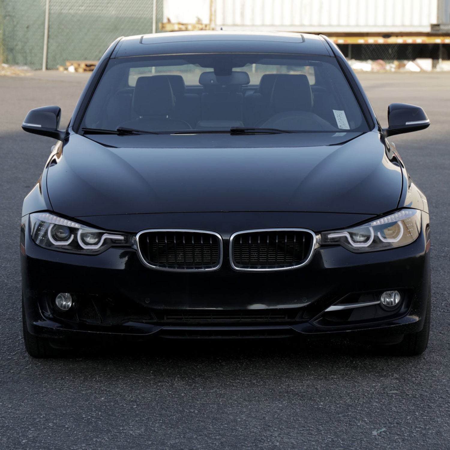 2012-2015 BMW F30 3 Series Sedan Dual U-Bar Headlights LED Signal Lights Black