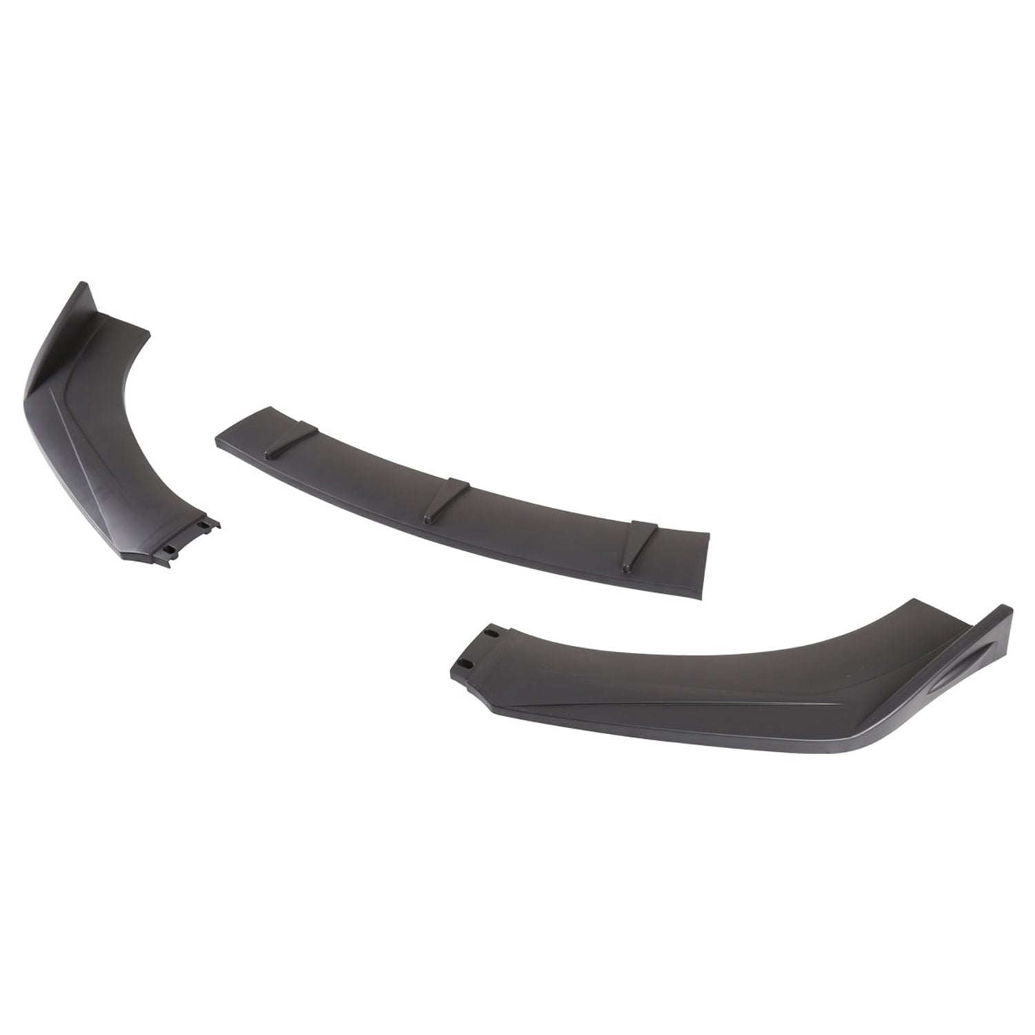 Universal Matte Black Polypropylene 3Pcs Bumper Lip Splitter Spoiler Set