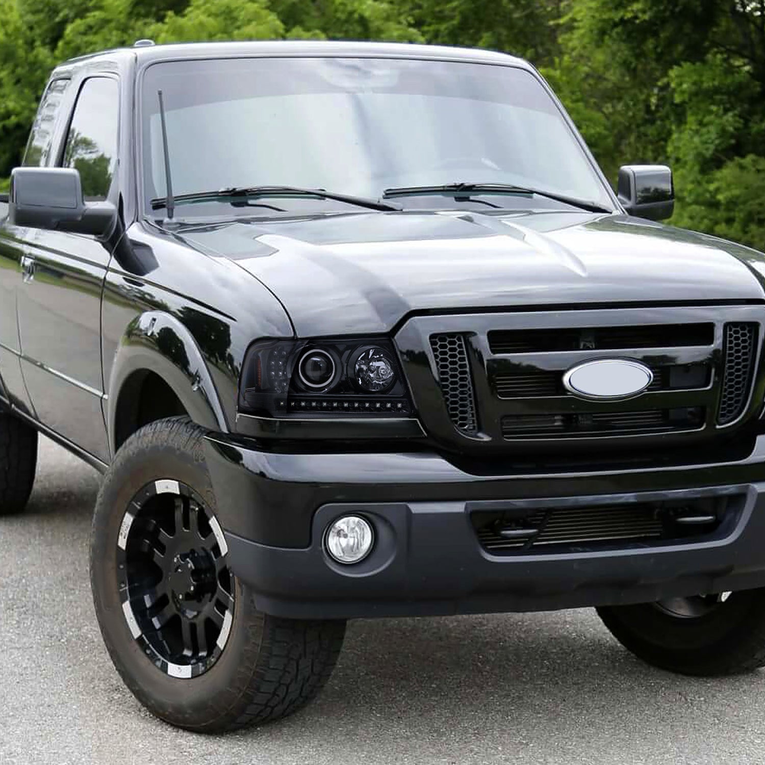 2001-2011 Ford Ranger Projector Headlights LED Light & LED Signal Lights Smoke