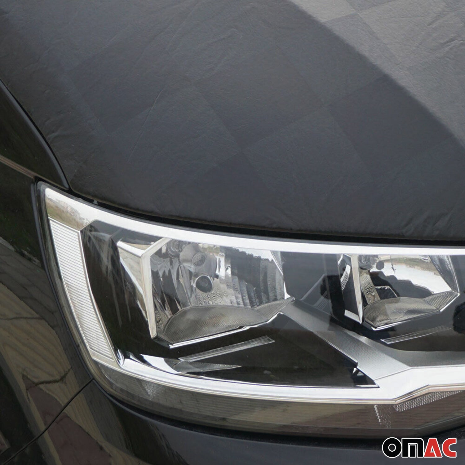 2015-2025 Ford Transit Car Bonnet Mask Hood Bra Black Full Cover Chequered