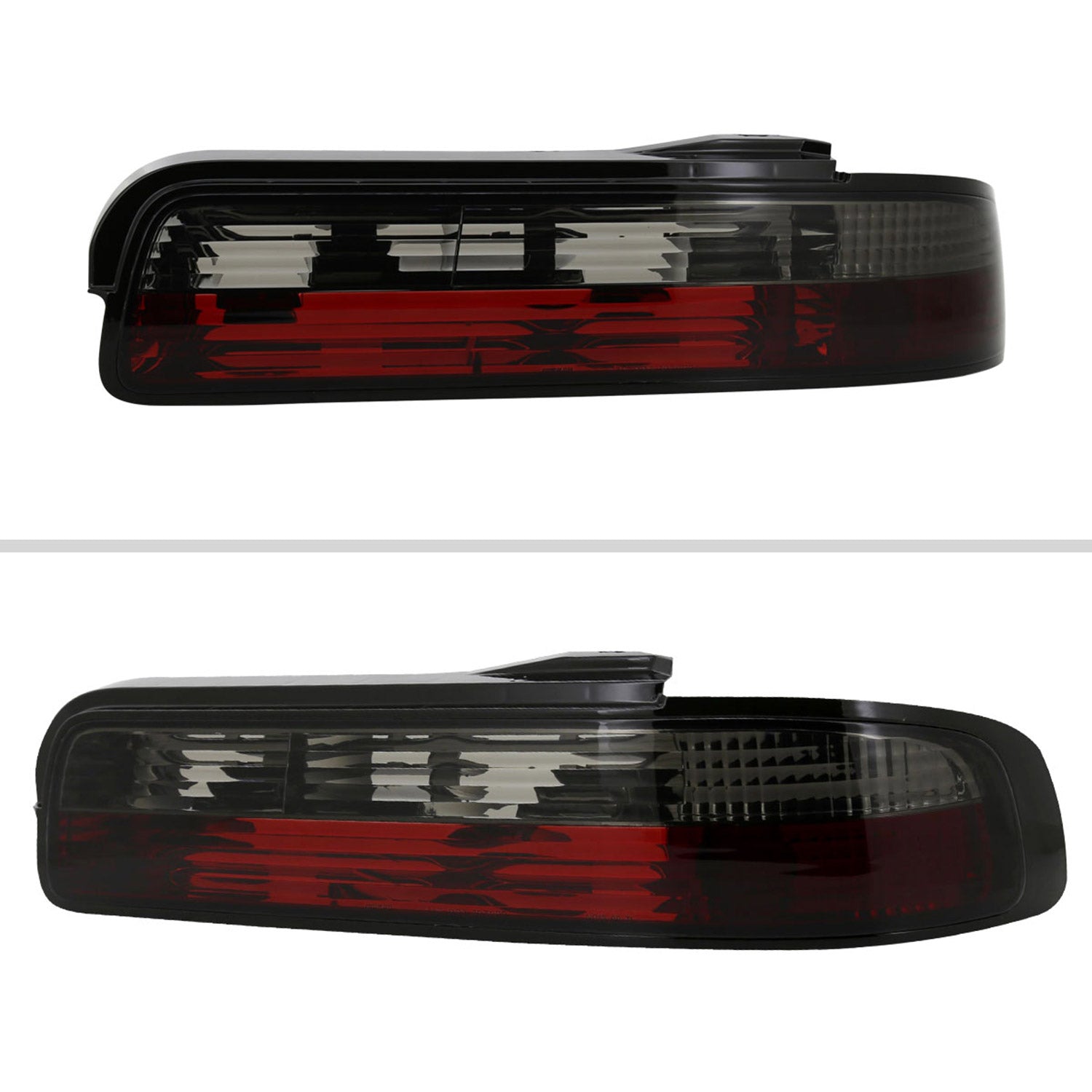 1989-1994 Nissan 240SX S13 Coupe Tail Lights Chrome Housing/Red Smoke Lens