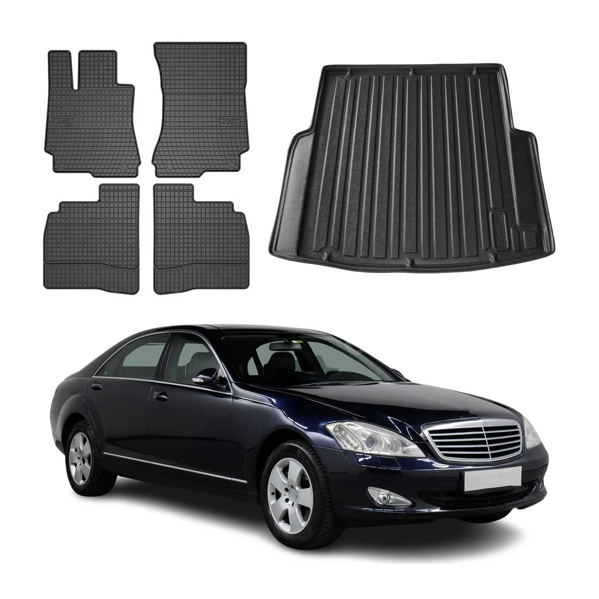 2006-2013 Mercedes S Class W221 Floor Mats & Cargo Liner Full Set All Weather