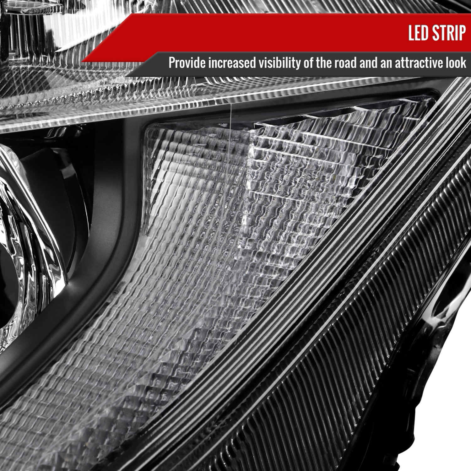 2016-2021 Honda Civic LED Strip Factory Projector Headlights Chrome/Clear