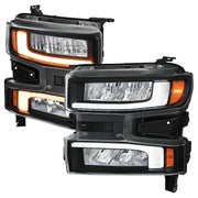 2019-2021 Chevy Silverado 1500 Full LED Projector Headlights LED Signal Black