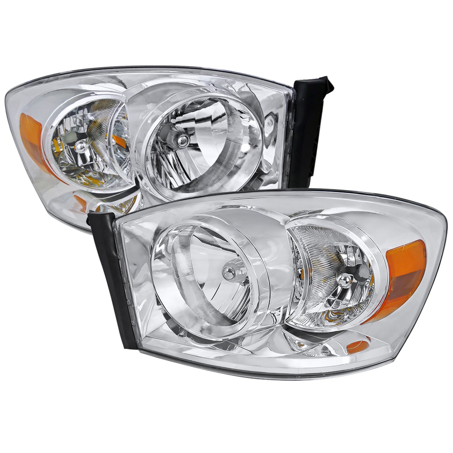 2006-2008 Dodge RAM 1500 2500 3500 Factory Crystal Headlights Chrome