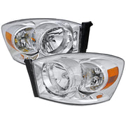 2006-2008 Dodge RAM 1500 2500 3500 Factory Crystal Headlights Chrome
