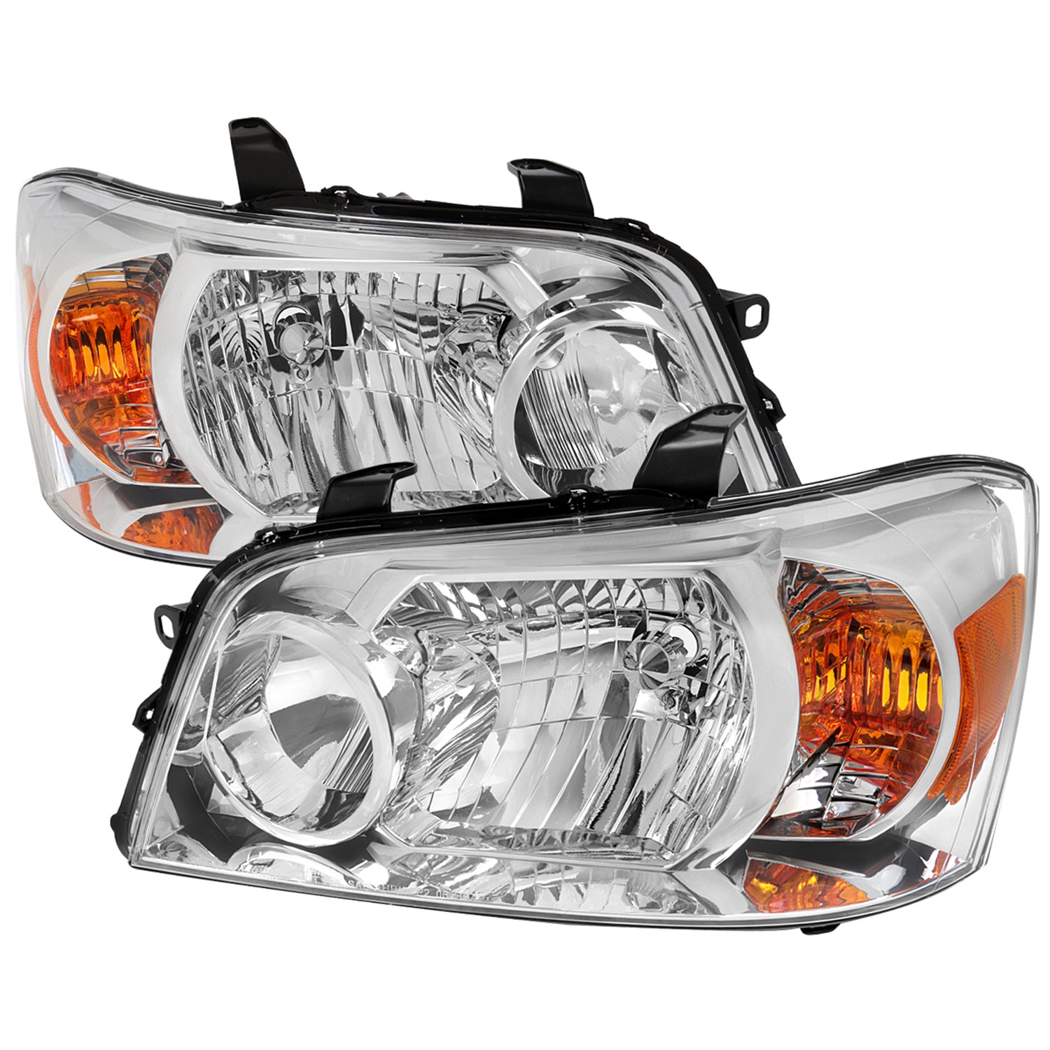 2004-2007 Toyota Highlander Factory Style Headlights Chrome/Clear Lens