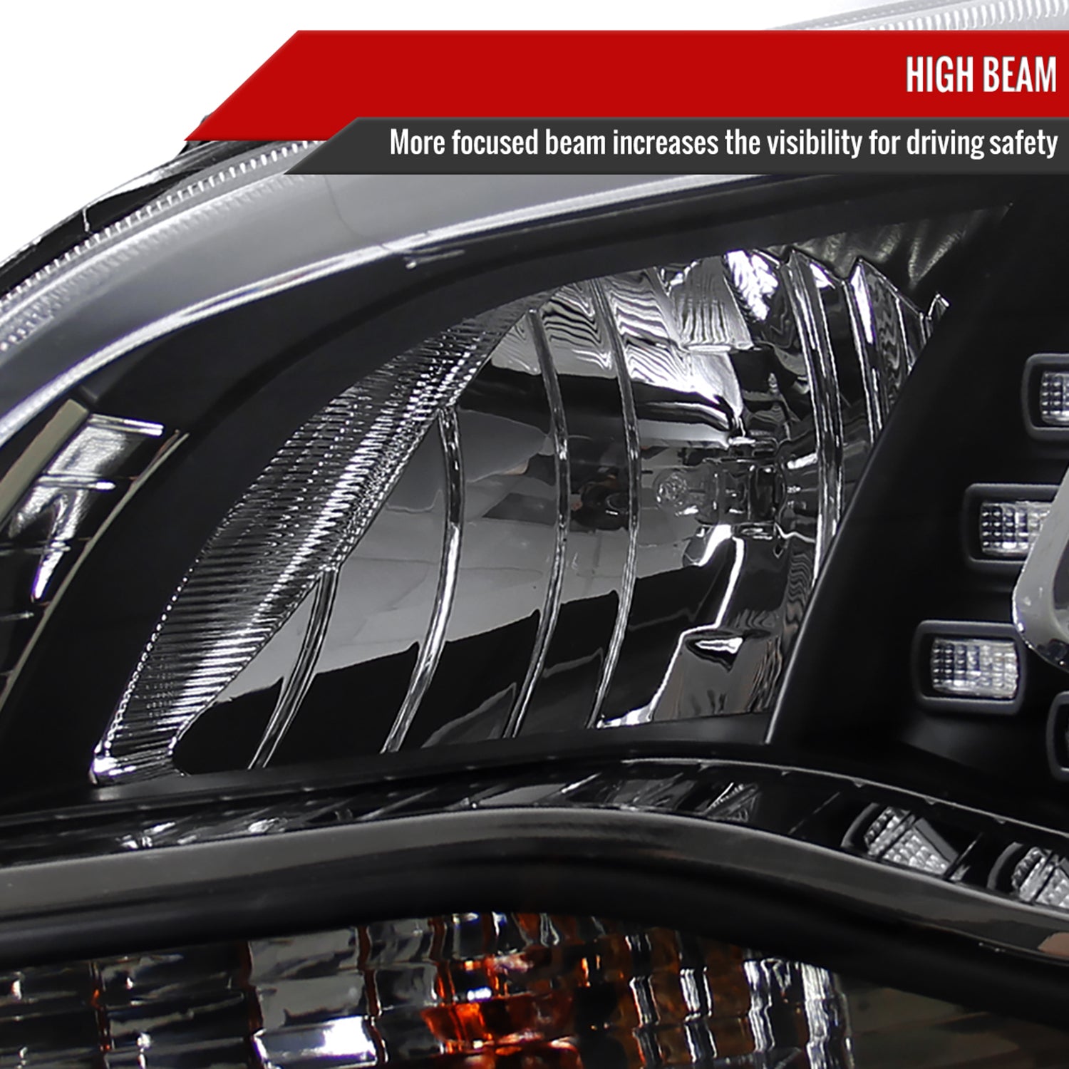 2013-2015 Chevy Malibu Projector Headlights Matte Black Housing/Clear Lens