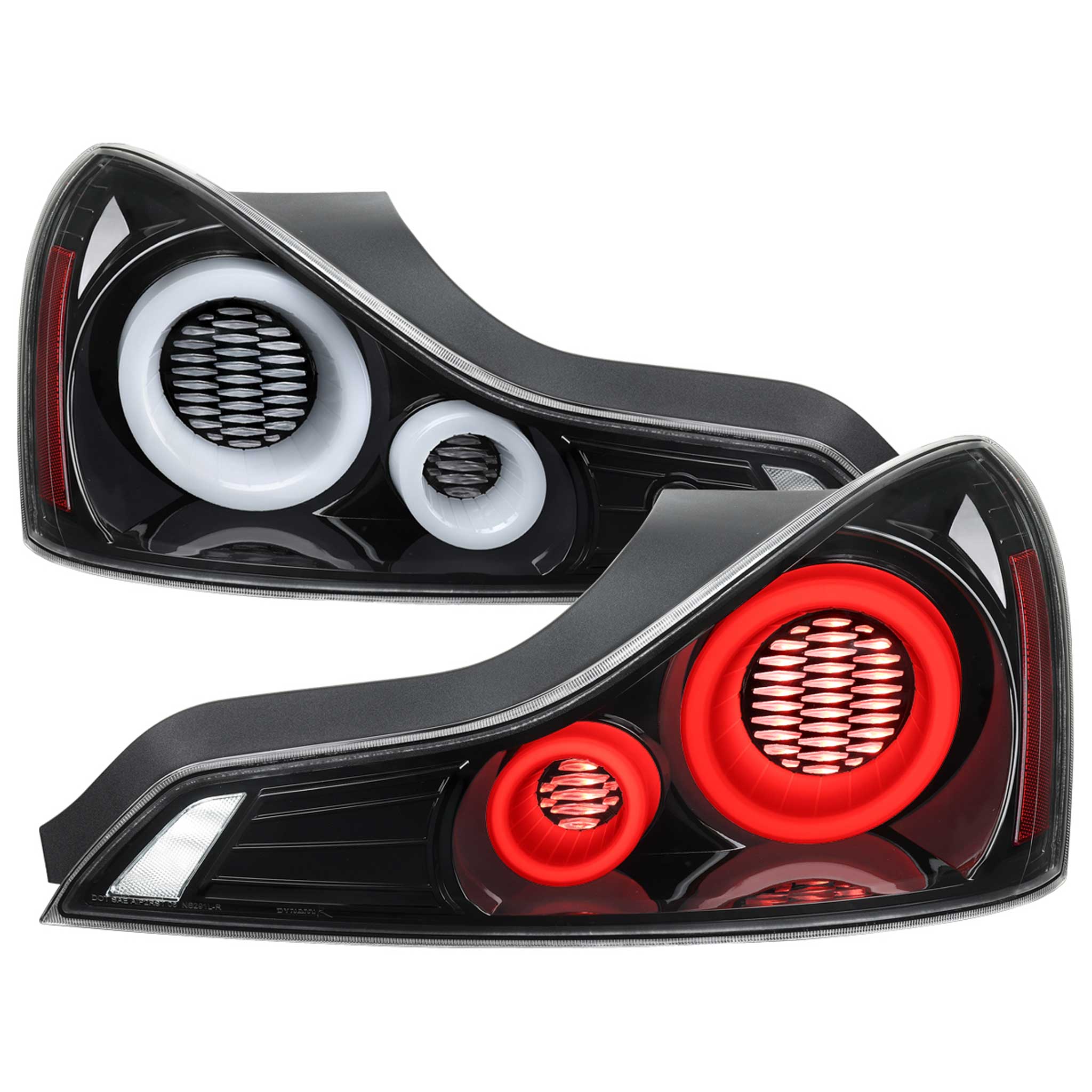 For Infiniti G37 2008-13 / Q60 Coupe 2014-15 LED Tail Lights Switchback Sequential Turn Signals Jet Black Housing Clear Lens