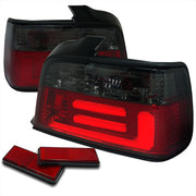 1992-1998 BMW E36 3 Series Sedan LED Tail Lights Chrome/Red Smoke Lens