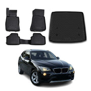 2010-2015 BMW X1 E84 Floor Mats & Cargo Liner Full Set All Weather Black