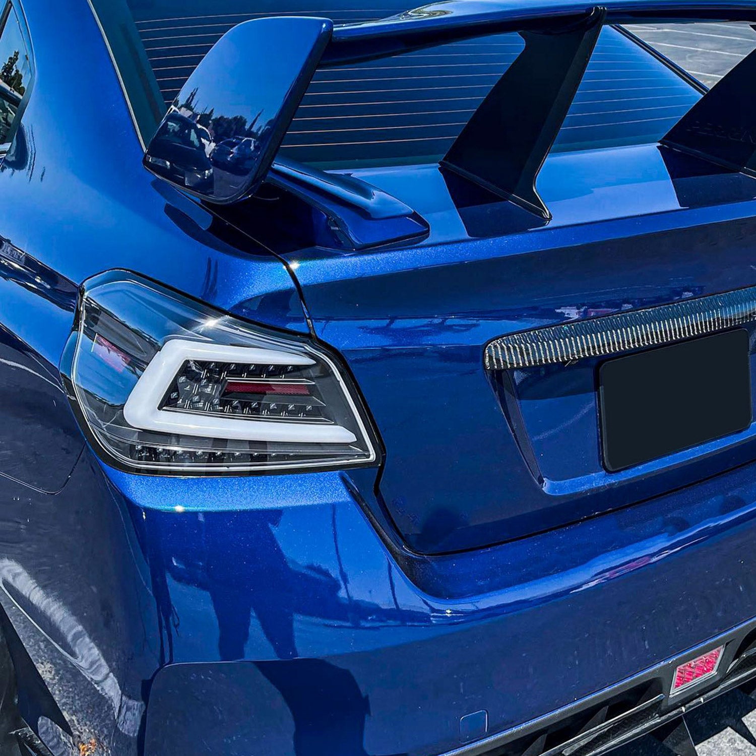 2015-2021 Subaru WRX Sequential White Bar LED Tail Lights Matte Black/Clear